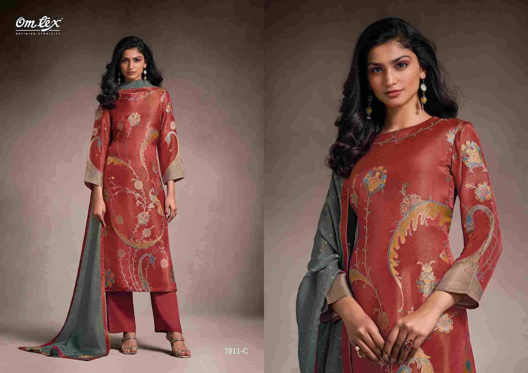 Varnika By Om Tex 7811-A To 7811-D Series Beautiful Festive Suits Colorful Stylish Fancy Casual Wear & Ethnic Wear Silk Jacquard Print Dresses At Wholesale Price