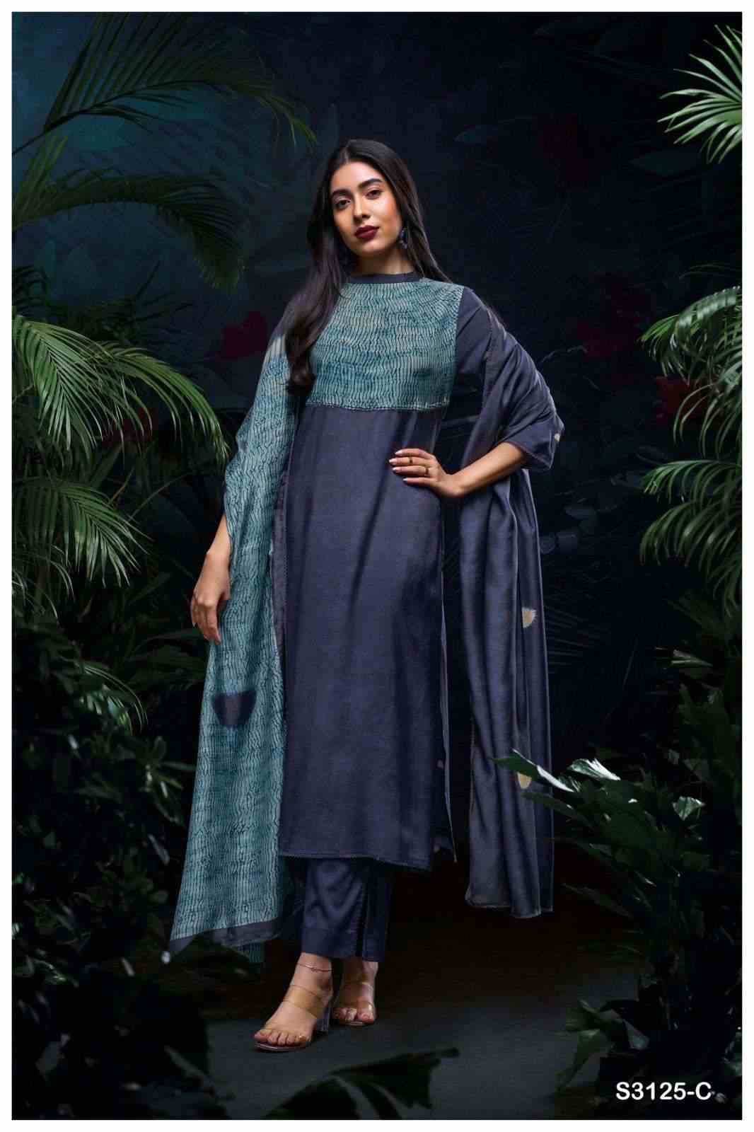Barnali-3125 By Ganga Fashion 3125-A To 3125-C Series Beautiful Festive Suits Colorful Stylish Fancy Casual Wear & Ethnic Wear Pure Bemberg Silk Dresses At Wholesale Price