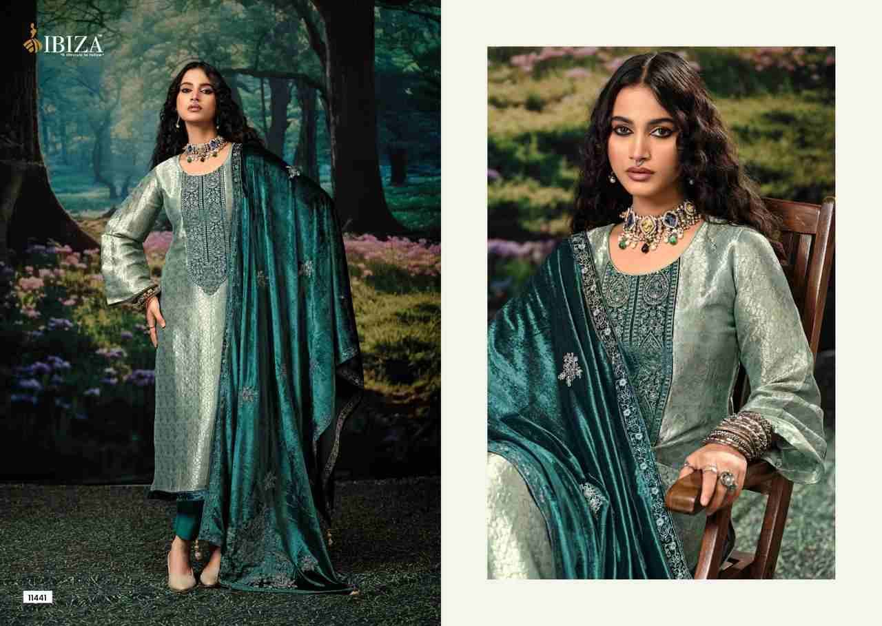 Swark By Ibiza 11441 To 11444 Series Designer Festive Suits Beautiful Fancy Stylish Colorful Party Wear & Occasional Wear Pure Silk Jacquard Dresses At Wholesale Price
