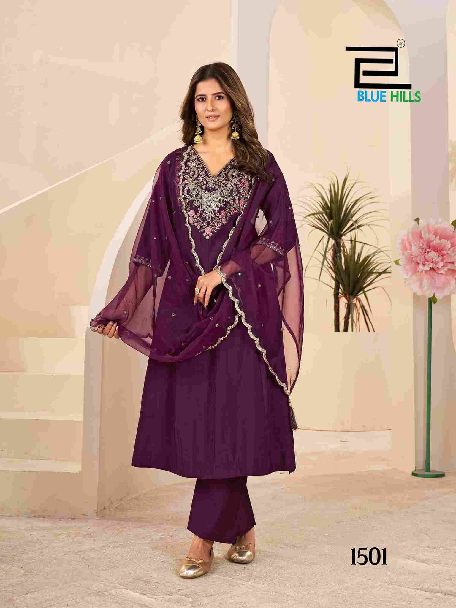 Taj Mahal Vol-15 By Blue Hills 1501 To 1505 Series Beautiful Stylish Festive Suits Fancy Colorful Casual Wear & Ethnic Wear & Ready To Wear Roman Silk Dresses At Wholesale Price
