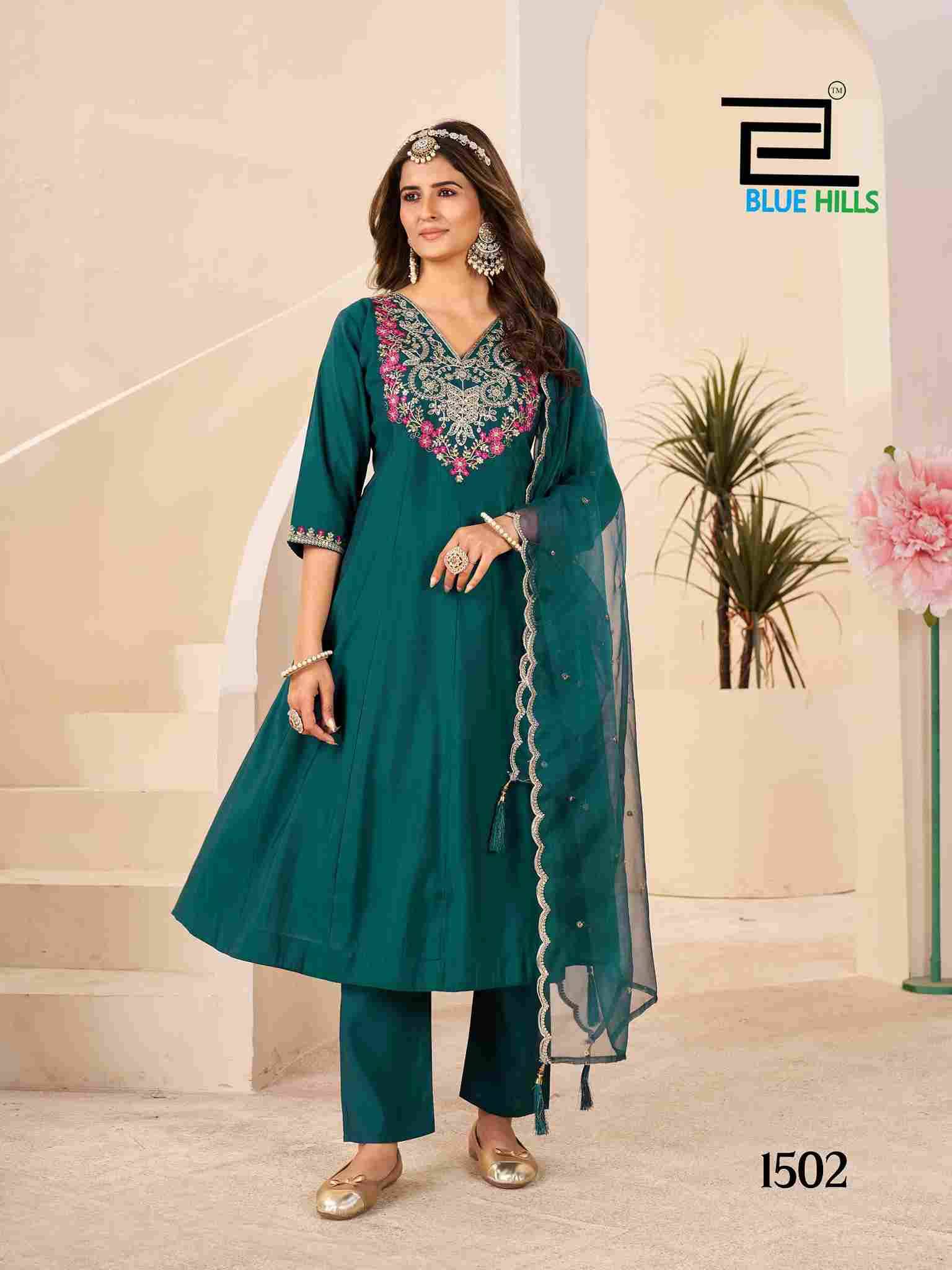 Taj Mahal Vol-15 By Blue Hills 1501 To 1505 Series Beautiful Stylish Festive Suits Fancy Colorful Casual Wear & Ethnic Wear & Ready To Wear Roman Silk Dresses At Wholesale Price