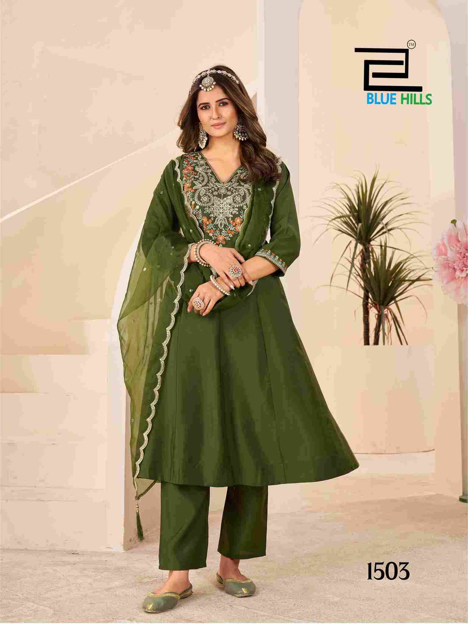 Taj Mahal Vol-15 By Blue Hills 1501 To 1505 Series Beautiful Stylish Festive Suits Fancy Colorful Casual Wear & Ethnic Wear & Ready To Wear Roman Silk Dresses At Wholesale Price