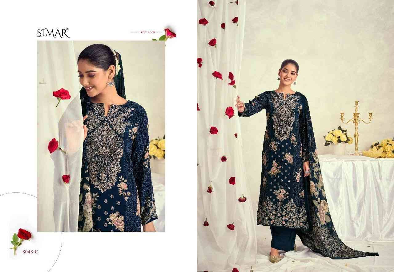 Musq By Simar 8048-A To 8048-D Series Designer Festive Suits Beautiful Stylish Fancy Colorful Party Wear & Occasional Wear Pure Natural Crepe Dresses At Wholesale Price