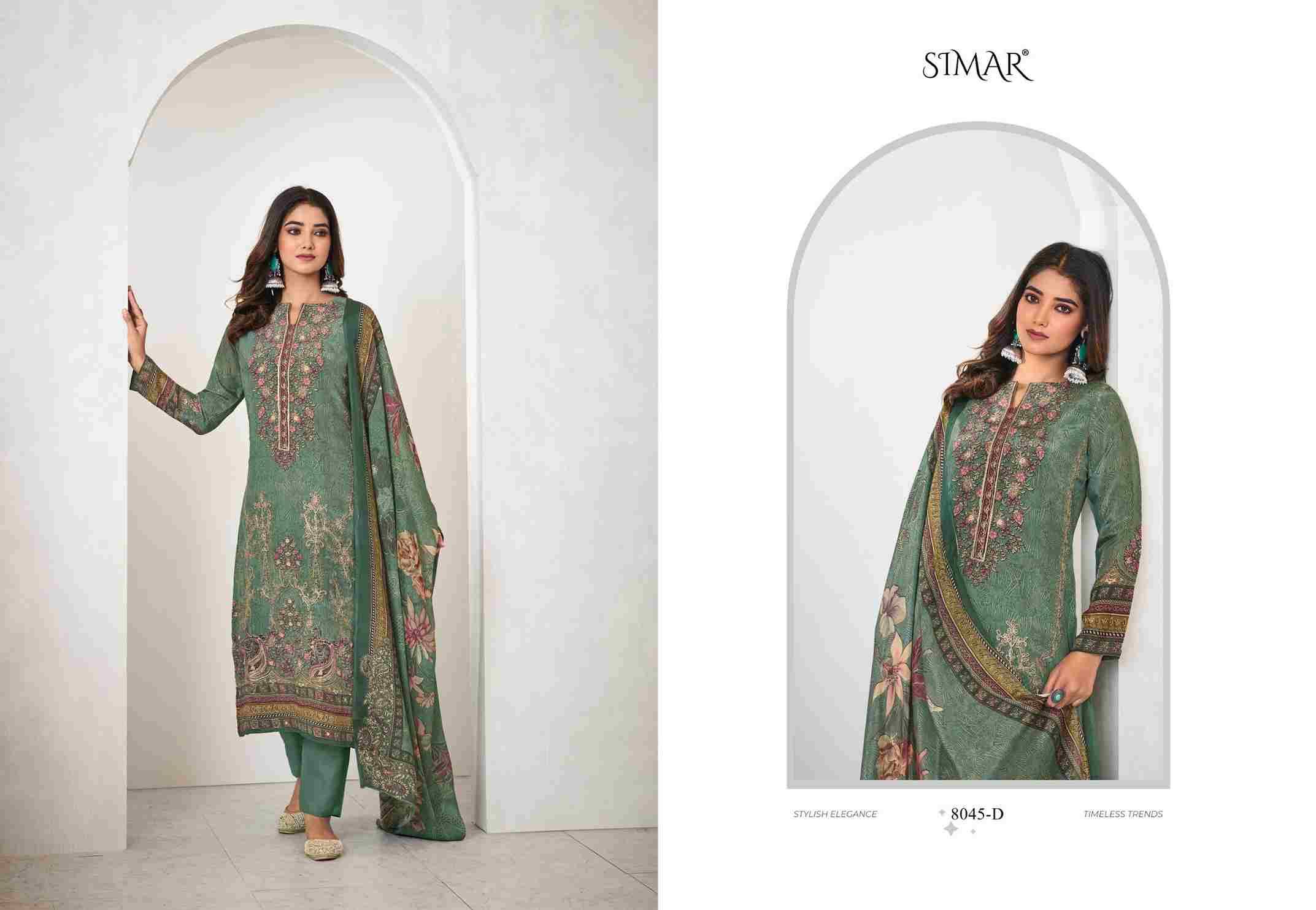 Pankh By Simar 8045-A To 8045-D Series Designer Festive Suits Beautiful Stylish Fancy Colorful Party Wear & Occasional Wear Pure Natural Crepe Dresses At Wholesale Price