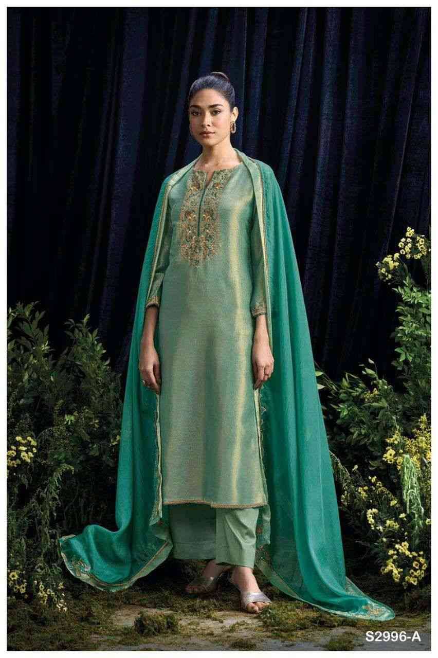 Thida-2996 By Ganga Fashion 2996-A To 2996-B Series Beautiful Festive Suits Colorful Stylish Fancy Casual Wear & Ethnic Wear Pure Bemberg Silk Dresses At Wholesale Price