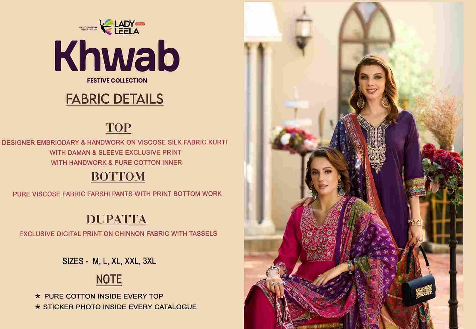 Khwab By Lady Leela 31191 To 31194 Series Beautiful Festive Suits Colorful Stylish Fancy Casual Wear & Ethnic Wear Viscose Silk With Work Dresses At Wholesale Price