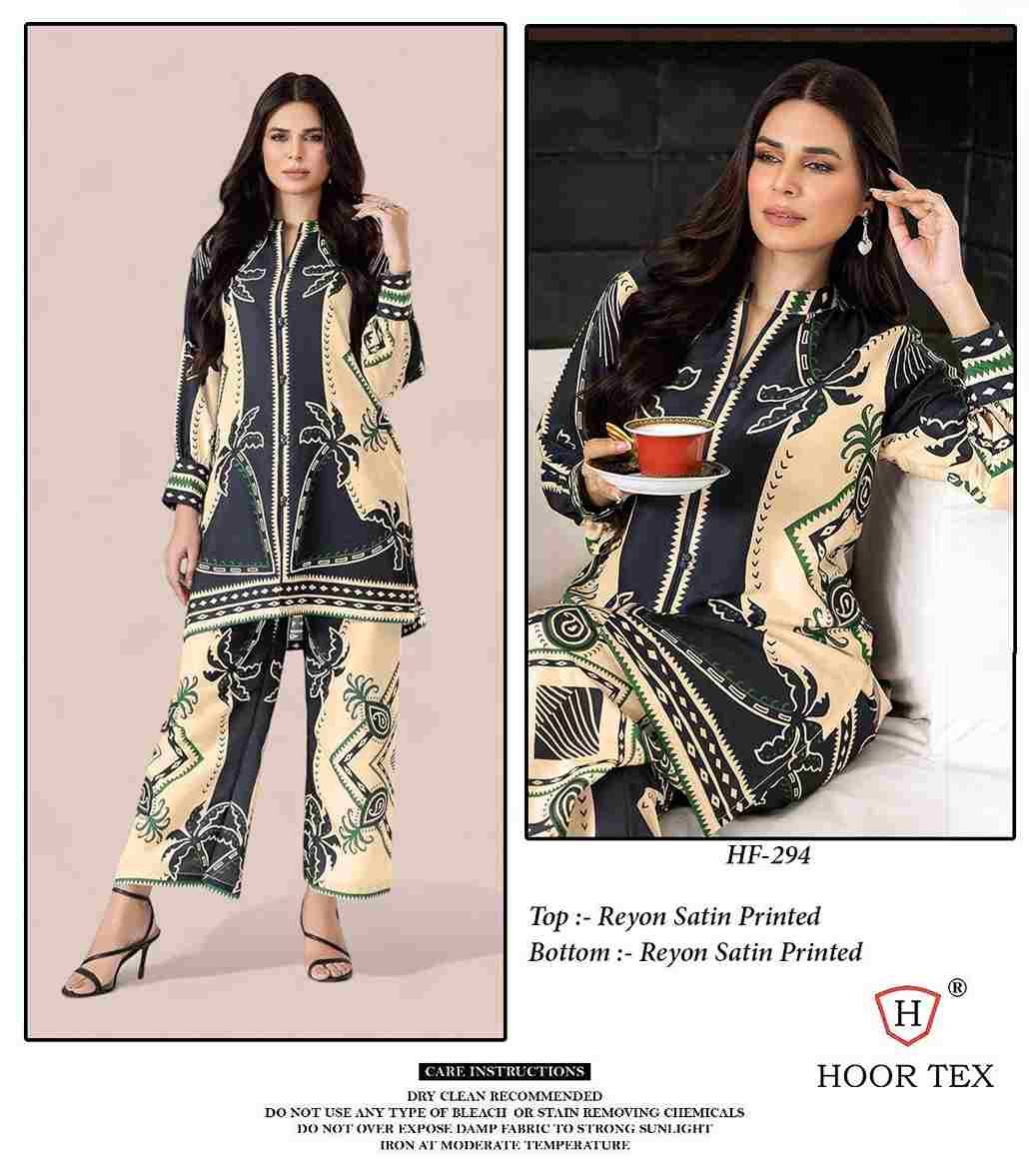 Hoor Tex Hit Design HF-290 Series By Hoor Tex HF-290 To HF-299 Series Designer Stylish Fancy Colorful Beautiful Casual Wear & Ethnic Wear Imported Rayon Satin Co-Ords At Wholesale Price