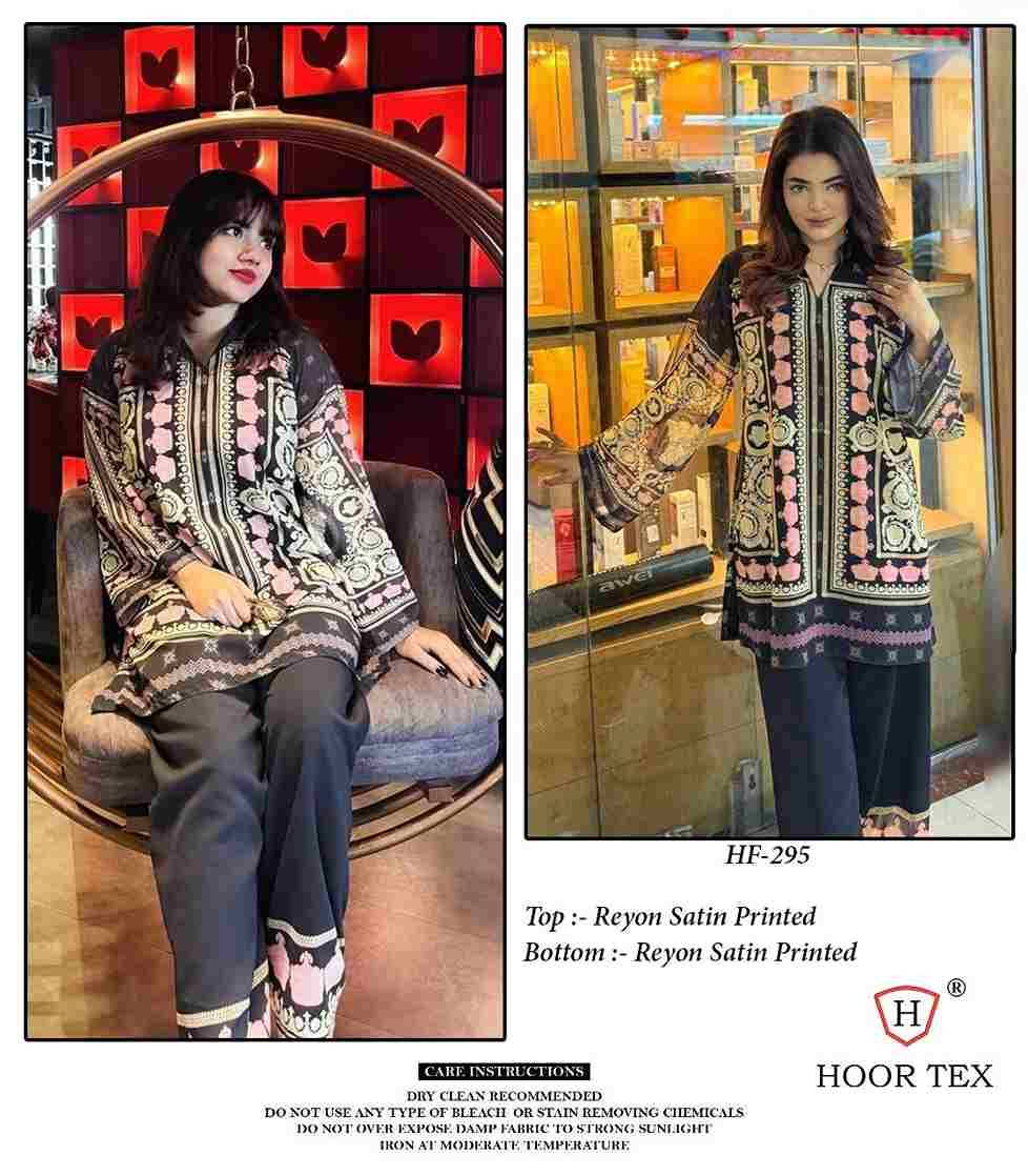 Hoor Tex Hit Design HF-290 Series By Hoor Tex HF-290 To HF-299 Series Designer Stylish Fancy Colorful Beautiful Casual Wear & Ethnic Wear Imported Rayon Satin Co-Ords At Wholesale Price