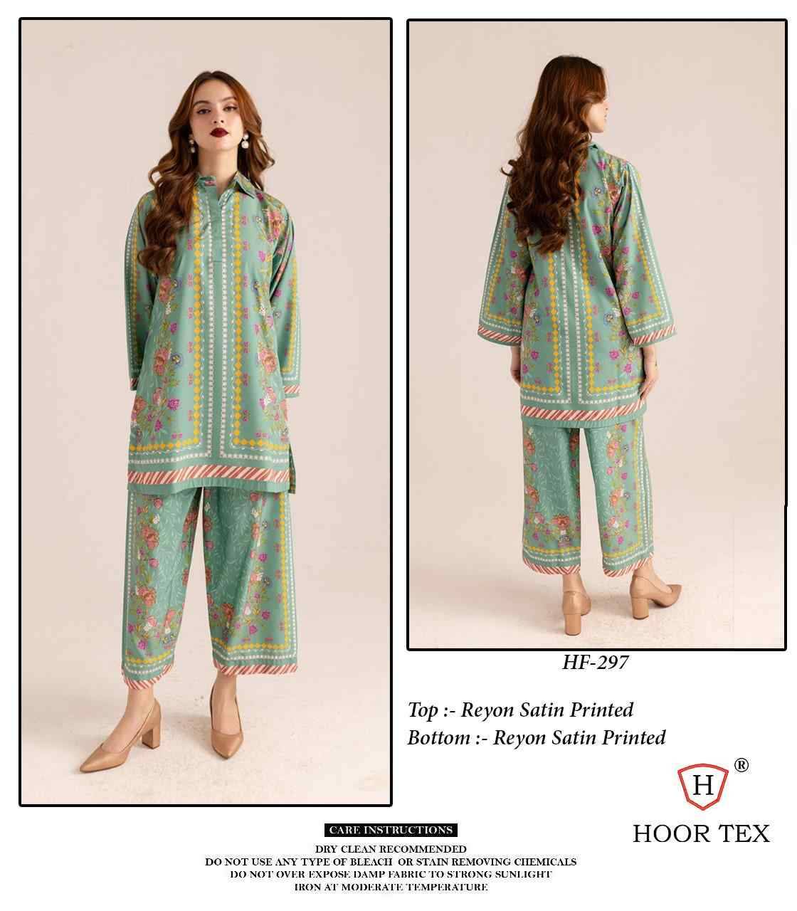 Hoor Tex Hit Design HF-290 Series By Hoor Tex HF-290 To HF-299 Series Designer Stylish Fancy Colorful Beautiful Casual Wear & Ethnic Wear Imported Rayon Satin Co-Ords At Wholesale Price
