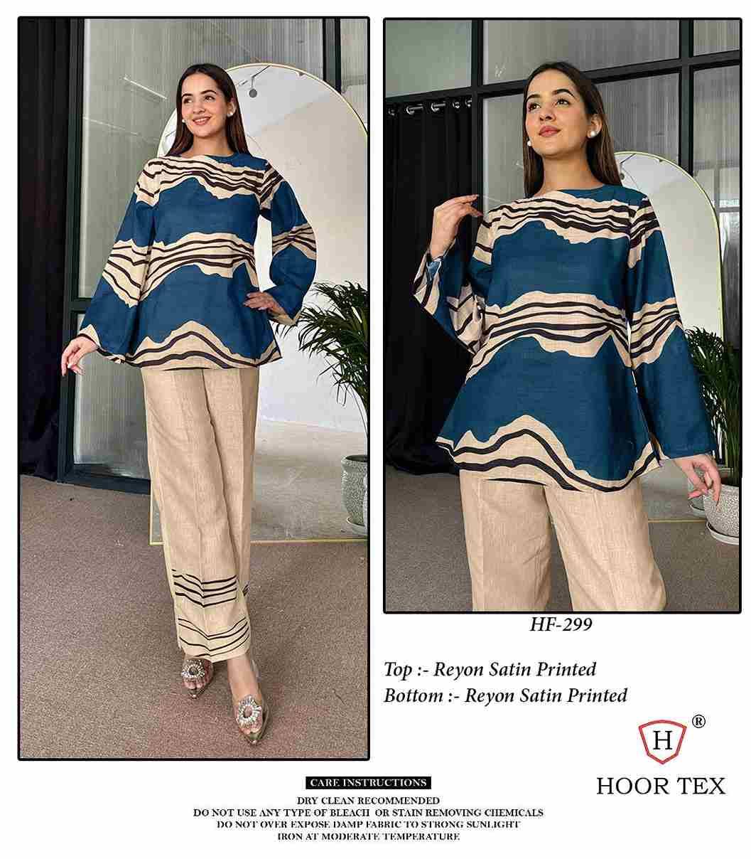 Hoor Tex Hit Design HF-290 Series By Hoor Tex HF-290 To HF-299 Series Designer Stylish Fancy Colorful Beautiful Casual Wear & Ethnic Wear Imported Rayon Satin Co-Ords At Wholesale Price