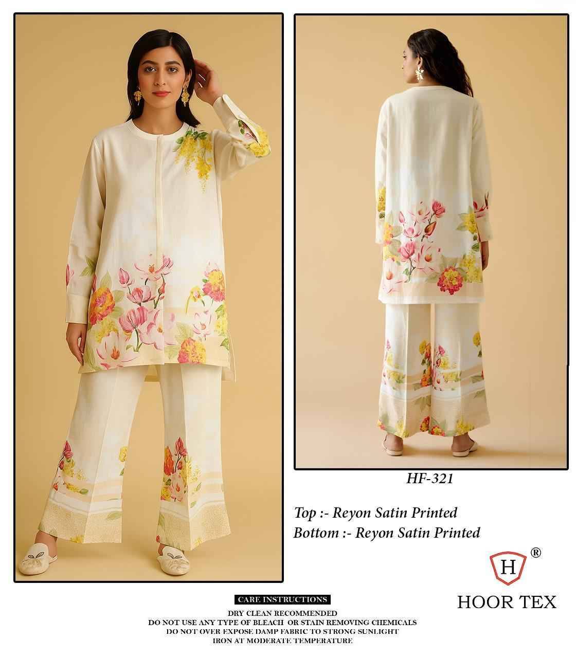 Hoor Tex Hit Design HF-317 Series By Hoor Tex HF-317To HF-326 Series Designer Stylish Fancy Colorful Beautiful Casual Wear & Ethnic Wear Imported Rayon Satin Co-Ords At Wholesale Price