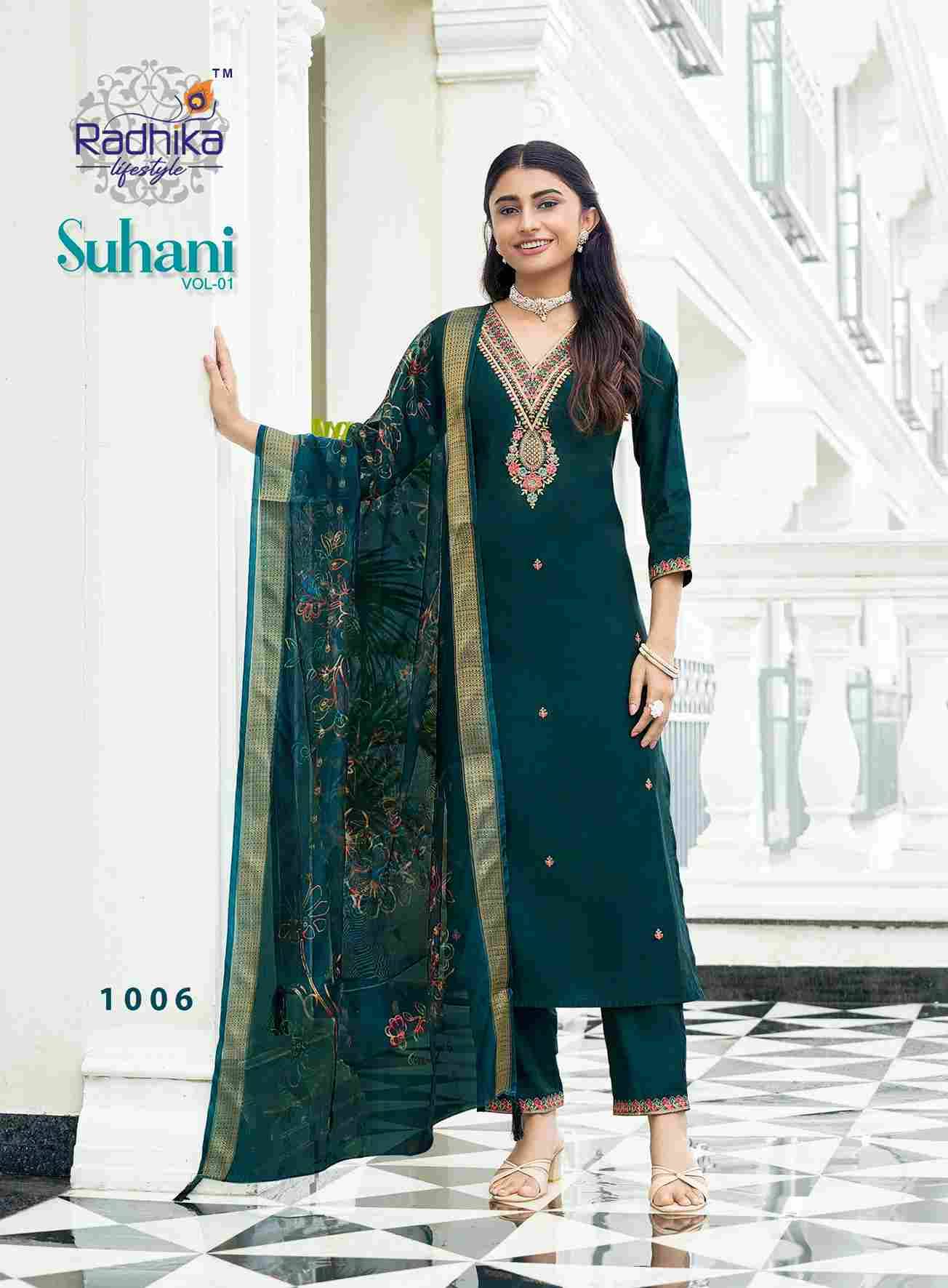Suhani Vol-1 By Radhika Lifestyle 1001 To 1006 Series Beautiful Festive Suits Colorful Stylish Fancy Casual Wear & Ethnic Wear Roman Silk Dresses At Wholesale Price