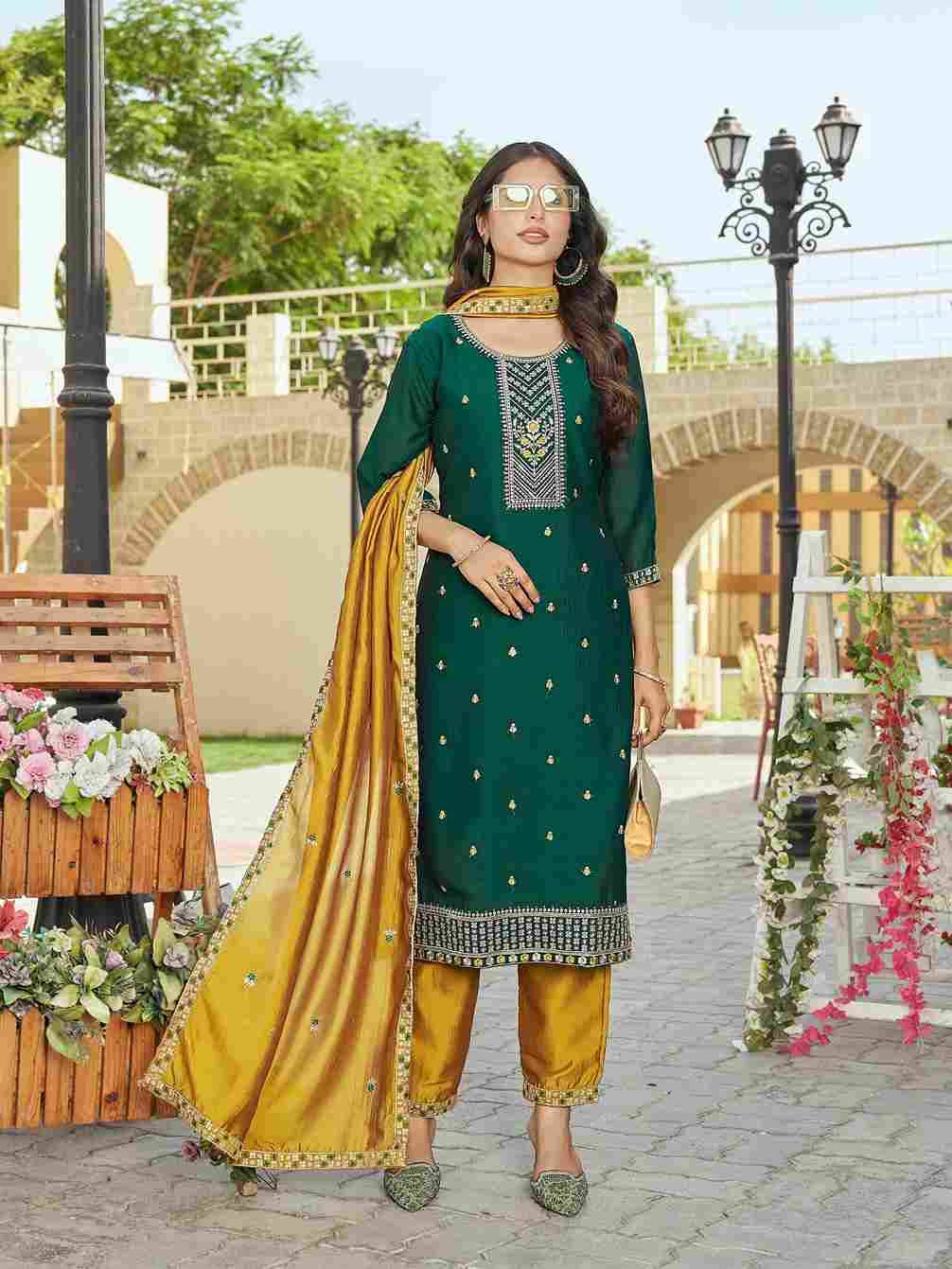 Plus Zeenat By Kaya Combo Set 01 To 04 Series Beautiful Stylish Festive Suits Fancy Colorful Casual Wear & Ethnic Wear & Ready To Wear Vichitra Silk Print Dresses At Wholesale Price