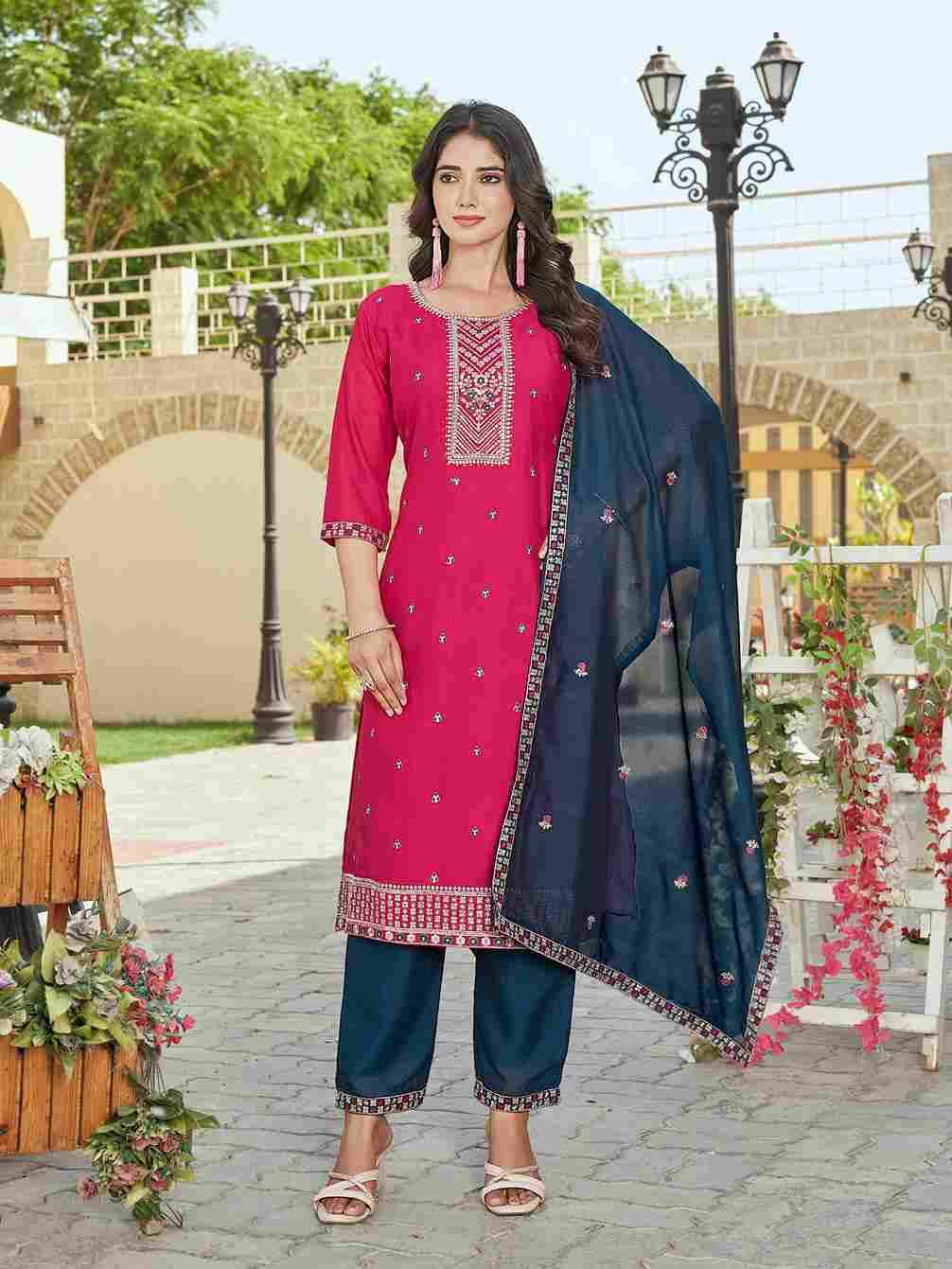Plus Zeenat By Kaya Combo Set 01 To 04 Series Beautiful Stylish Festive Suits Fancy Colorful Casual Wear & Ethnic Wear & Ready To Wear Vichitra Silk Print Dresses At Wholesale Price