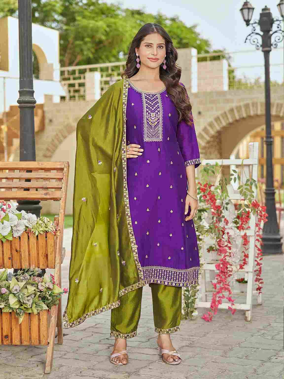 Plus Zeenat By Kaya Combo Set 01 To 04 Series Beautiful Stylish Festive Suits Fancy Colorful Casual Wear & Ethnic Wear & Ready To Wear Vichitra Silk Print Dresses At Wholesale Price