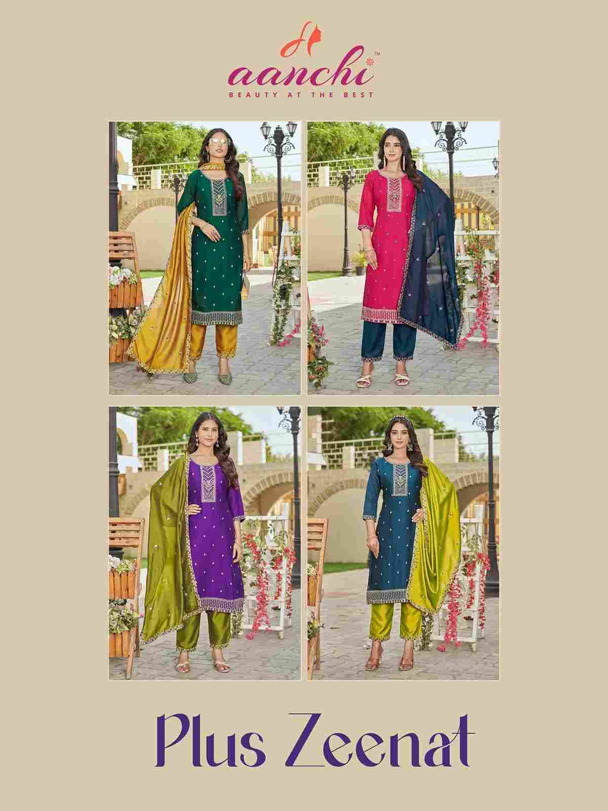 Plus Zeenat By Kaya Combo Set 01 To 04 Series Beautiful Stylish Festive Suits Fancy Colorful Casual Wear & Ethnic Wear & Ready To Wear Vichitra Silk Print Dresses At Wholesale Price