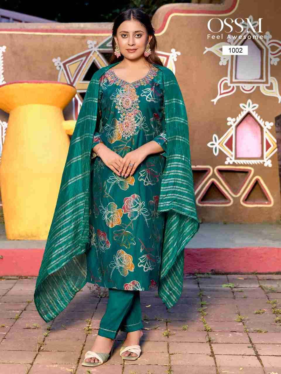 Muskan Vol-9 By Ossm 1001 To 1006 Series Designer Festive Suits Collection Beautiful Stylish Fancy Colorful Party Wear & Occasional Wear Vertican Dresses At Wholesale Price