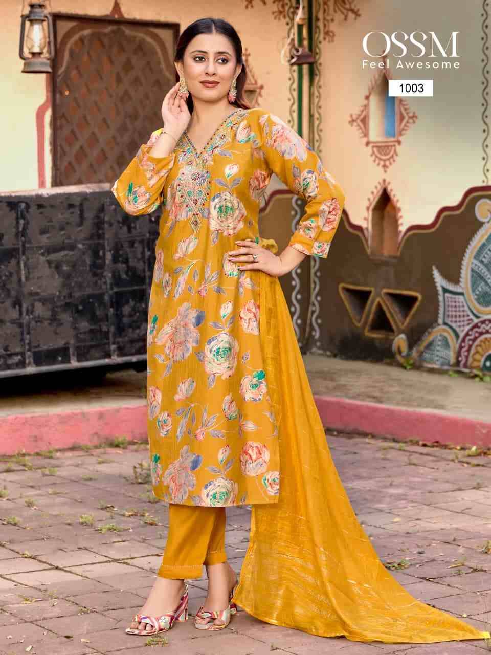 Muskan Vol-9 By Ossm 1001 To 1006 Series Designer Festive Suits Collection Beautiful Stylish Fancy Colorful Party Wear & Occasional Wear Vertican Dresses At Wholesale Price