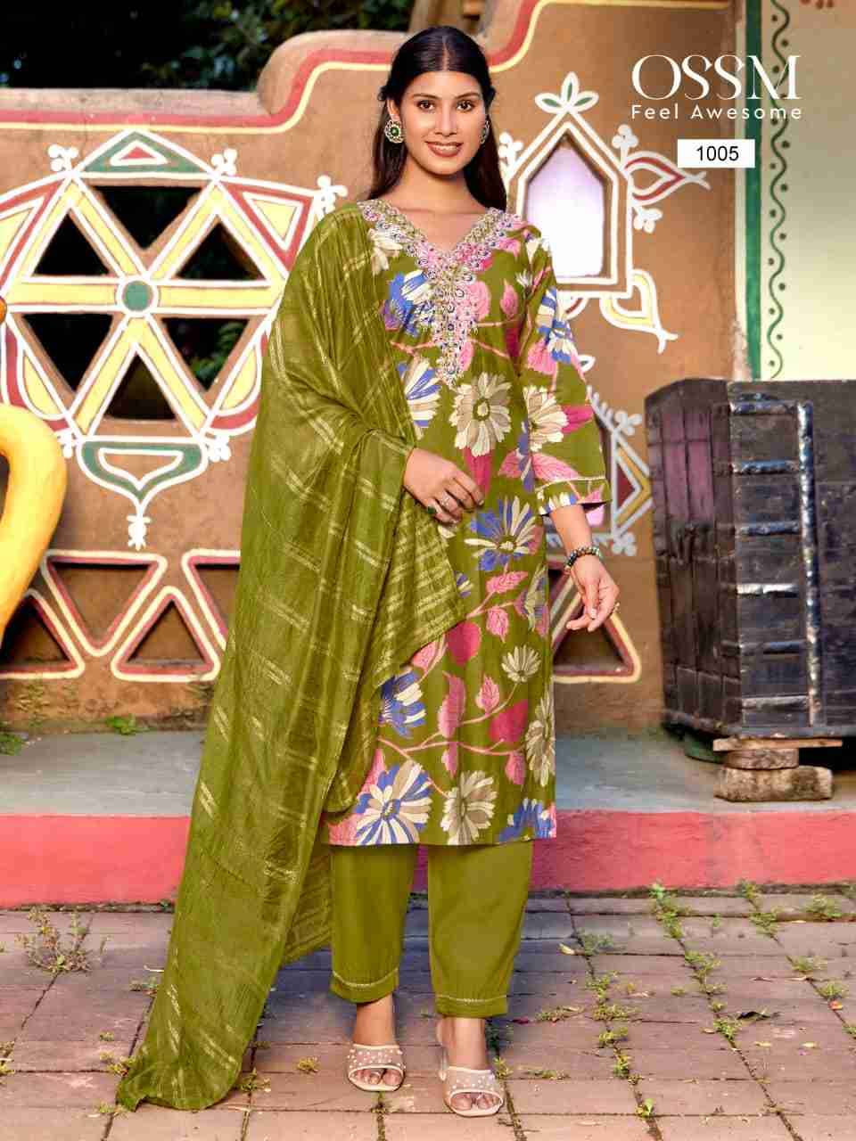 Muskan Vol-9 By Ossm 1001 To 1006 Series Designer Festive Suits Collection Beautiful Stylish Fancy Colorful Party Wear & Occasional Wear Vertican Dresses At Wholesale Price