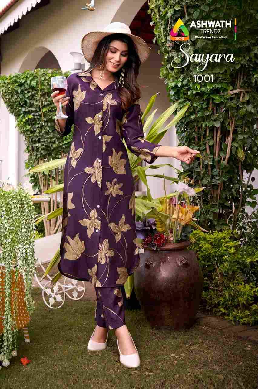 Saiyara By Ashwath Trendz 1001 To 1006 Series Designer Stylish Fancy Colorful Beautiful Party Wear & Ethnic Wear Collection Vatican Print Kurtis With Bottom At Wholesale Price