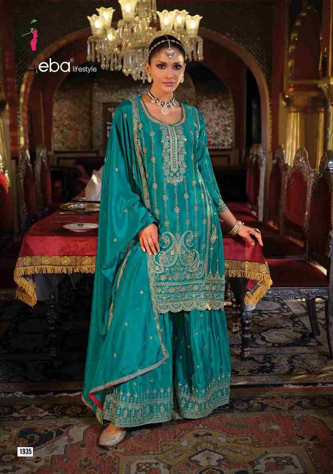Surbhi By Eba Lifestyle 1935 To 1937 Series Beautiful Festive Suits Colorful Stylish Fancy Casual Wear & Ethnic Wear Chinnon Embroidery Dresses At Wholesale Price
