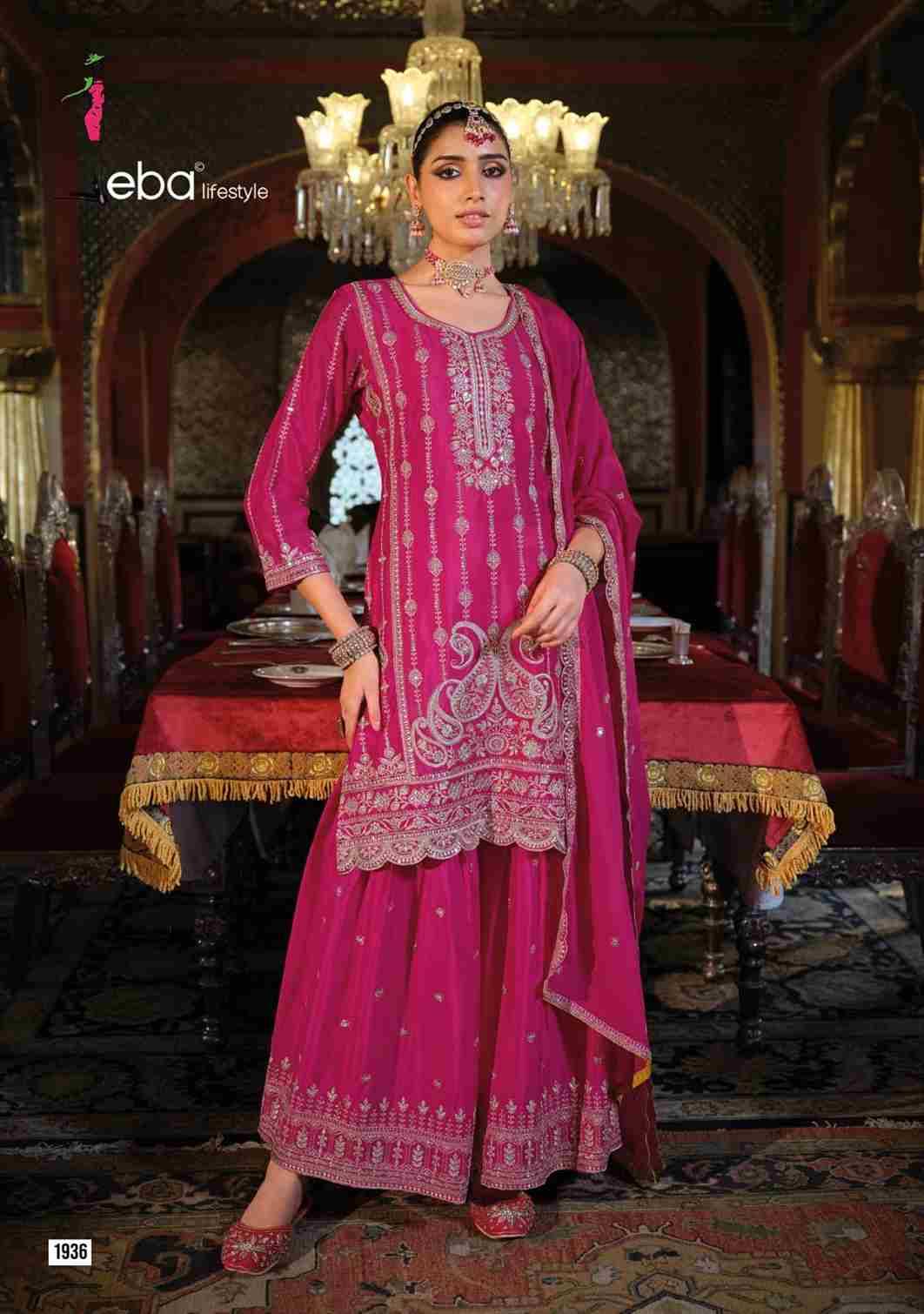 Surbhi By Eba Lifestyle 1935 To 1937 Series Beautiful Festive Suits Colorful Stylish Fancy Casual Wear & Ethnic Wear Chinnon Embroidery Dresses At Wholesale Price