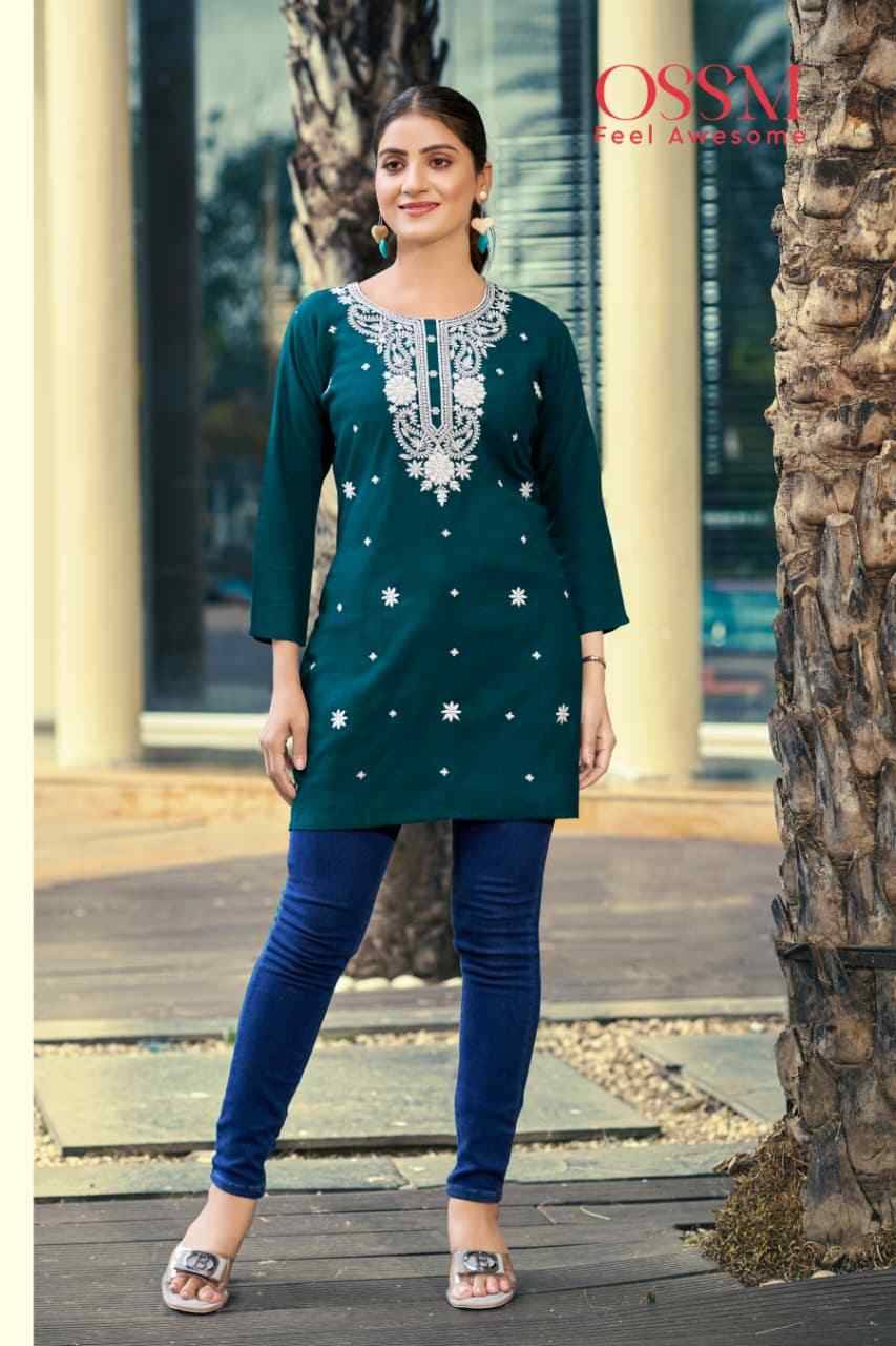 Nora Vol-7 By Ossm 1001 To 1006 Series Designer Stylish Fancy Colorful Beautiful Party Wear & Ethnic Wear Collection Rayon Slub Tops At Wholesale Price