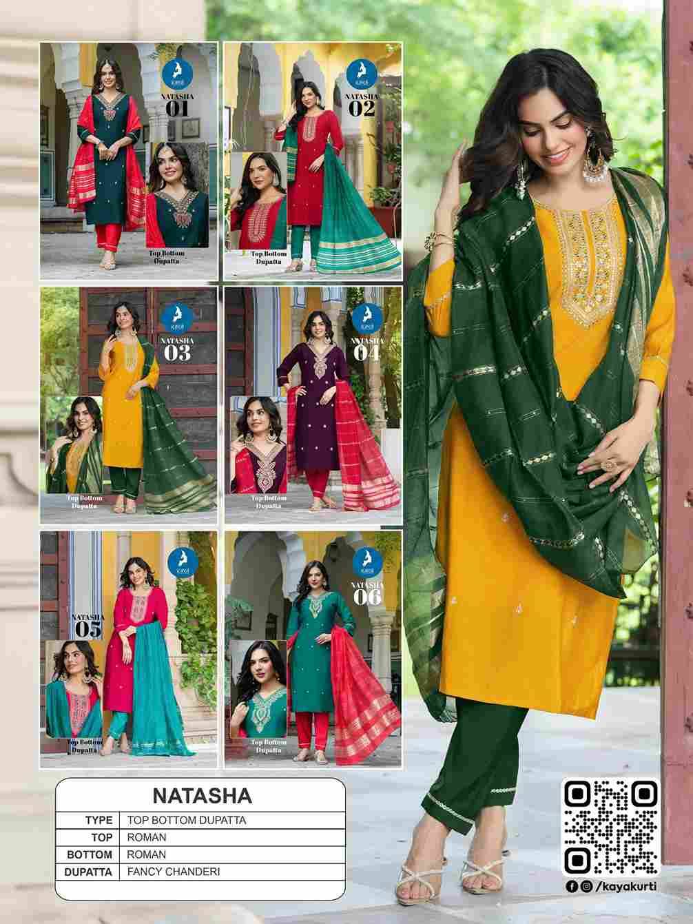 Natasha By Kaya 01 To 06 Series Beautiful Stylish Festive Suits Fancy Colorful Casual Wear & Ethnic Wear & Ready To Wear Roman Silk Dresses At Wholesale Price