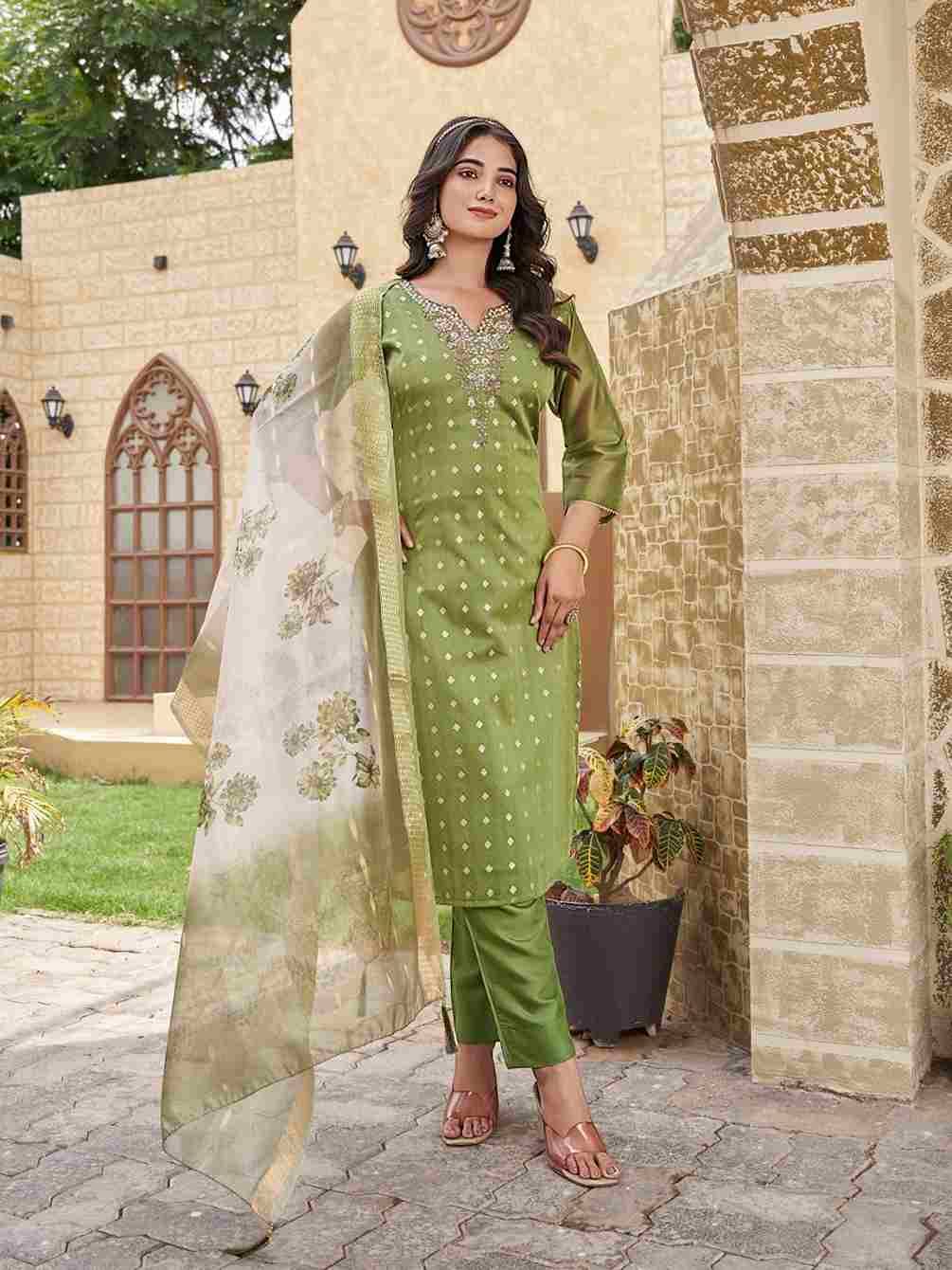 Devi By Aanchi 01 To 04 Series Beautiful Festive Suits Colorful Stylish Fancy Casual Wear & Ethnic Wear Shimmer Jacquard Dresses At Wholesale Price