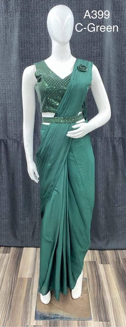 A-399 By Amoha Trendz 399-A To 399-E Series Indian Traditional Wear Collection Beautiful Stylish Fancy Colorful Party Wear & Occasional Wear Satin Sarees At Wholesale Price