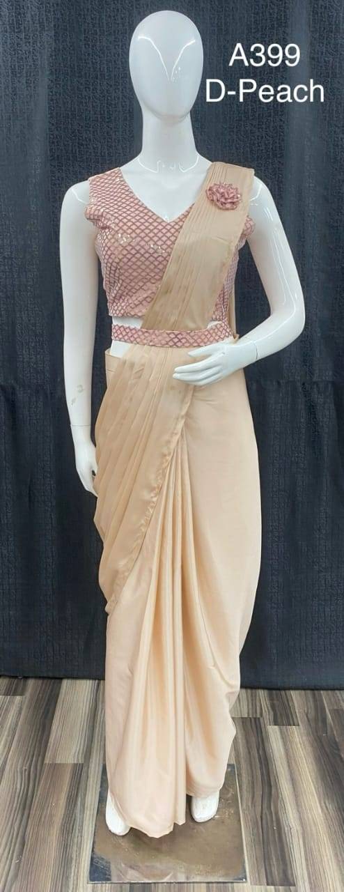 A-399 By Amoha Trendz 399-A To 399-E Series Indian Traditional Wear Collection Beautiful Stylish Fancy Colorful Party Wear & Occasional Wear Satin Sarees At Wholesale Price
