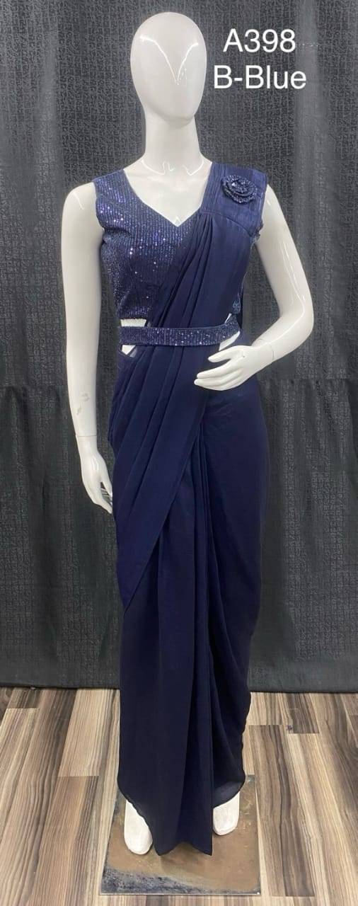A-398 By Amoha Trendz 398-A To 398-H Series Indian Traditional Wear Collection Beautiful Stylish Fancy Colorful Party Wear & Occasional Wear Fancy Sarees At Wholesale Price