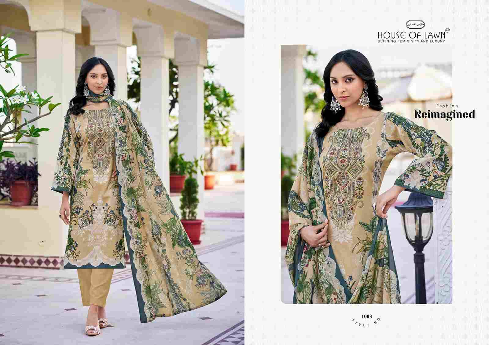 Nayra Vol-1 By House Of Lawn 1001 To 1008 Series Beautiful Festive Suits Stylish Fancy Colorful Casual Wear & Ethnic Wear Pure Cotton Print Dresses At Wholesale Price