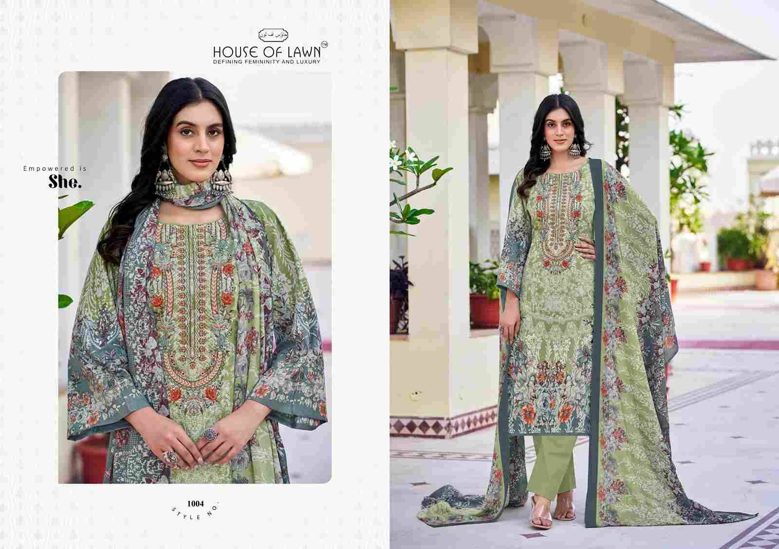 Nayra Vol-1 By House Of Lawn 1001 To 1008 Series Beautiful Festive Suits Stylish Fancy Colorful Casual Wear & Ethnic Wear Pure Cotton Print Dresses At Wholesale Price