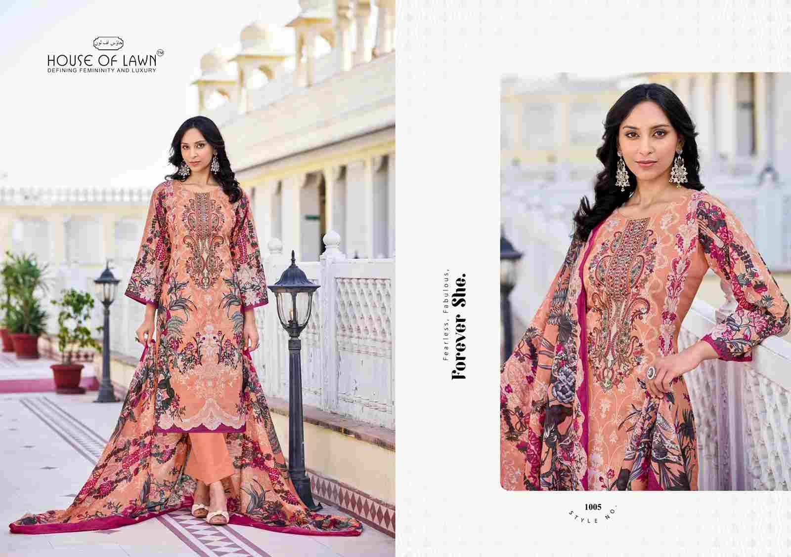 Nayra Vol-1 By House Of Lawn 1001 To 1008 Series Beautiful Festive Suits Stylish Fancy Colorful Casual Wear & Ethnic Wear Pure Cotton Print Dresses At Wholesale Price