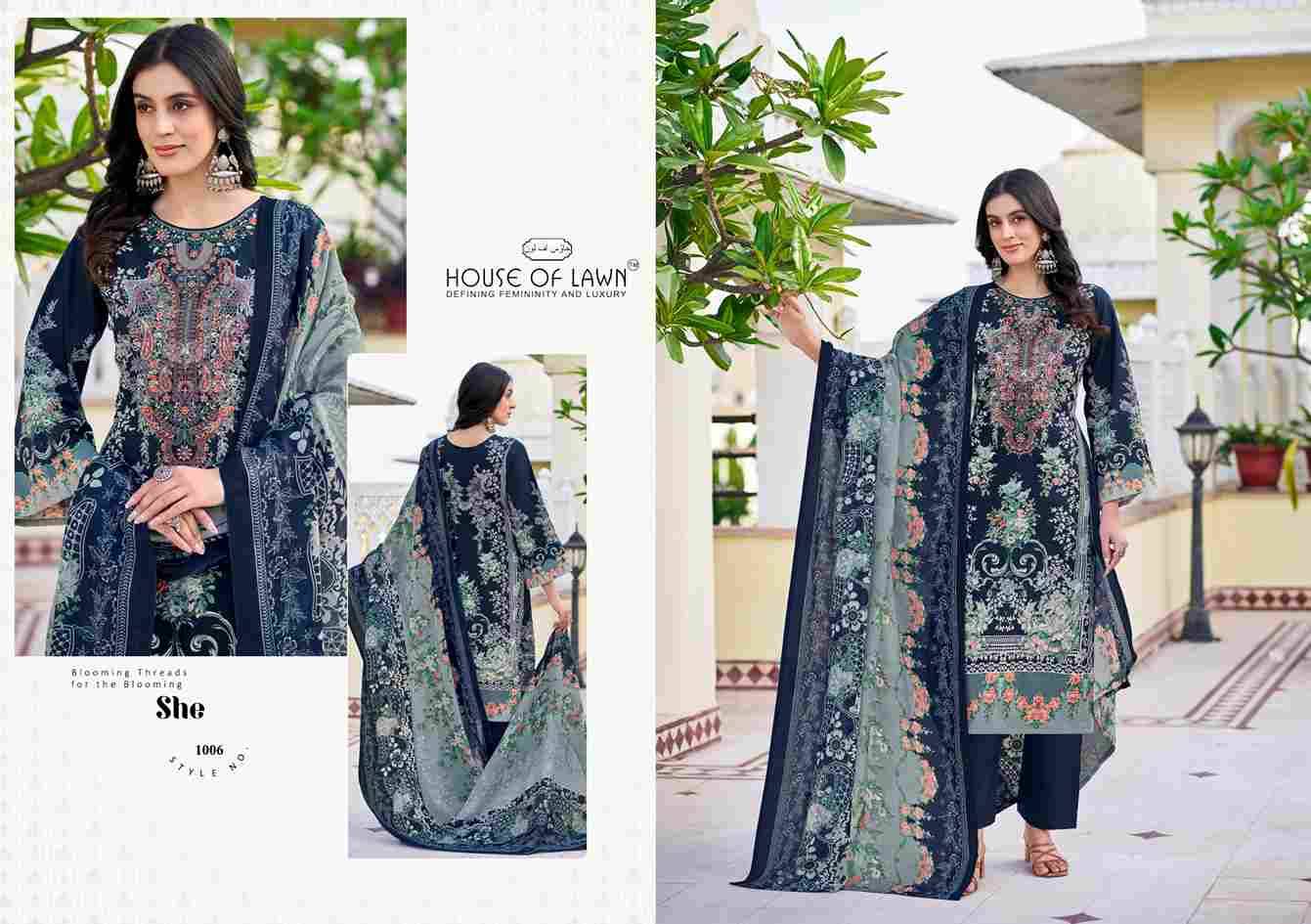 Nayra Vol-1 By House Of Lawn 1001 To 1008 Series Beautiful Festive Suits Stylish Fancy Colorful Casual Wear & Ethnic Wear Pure Cotton Print Dresses At Wholesale Price