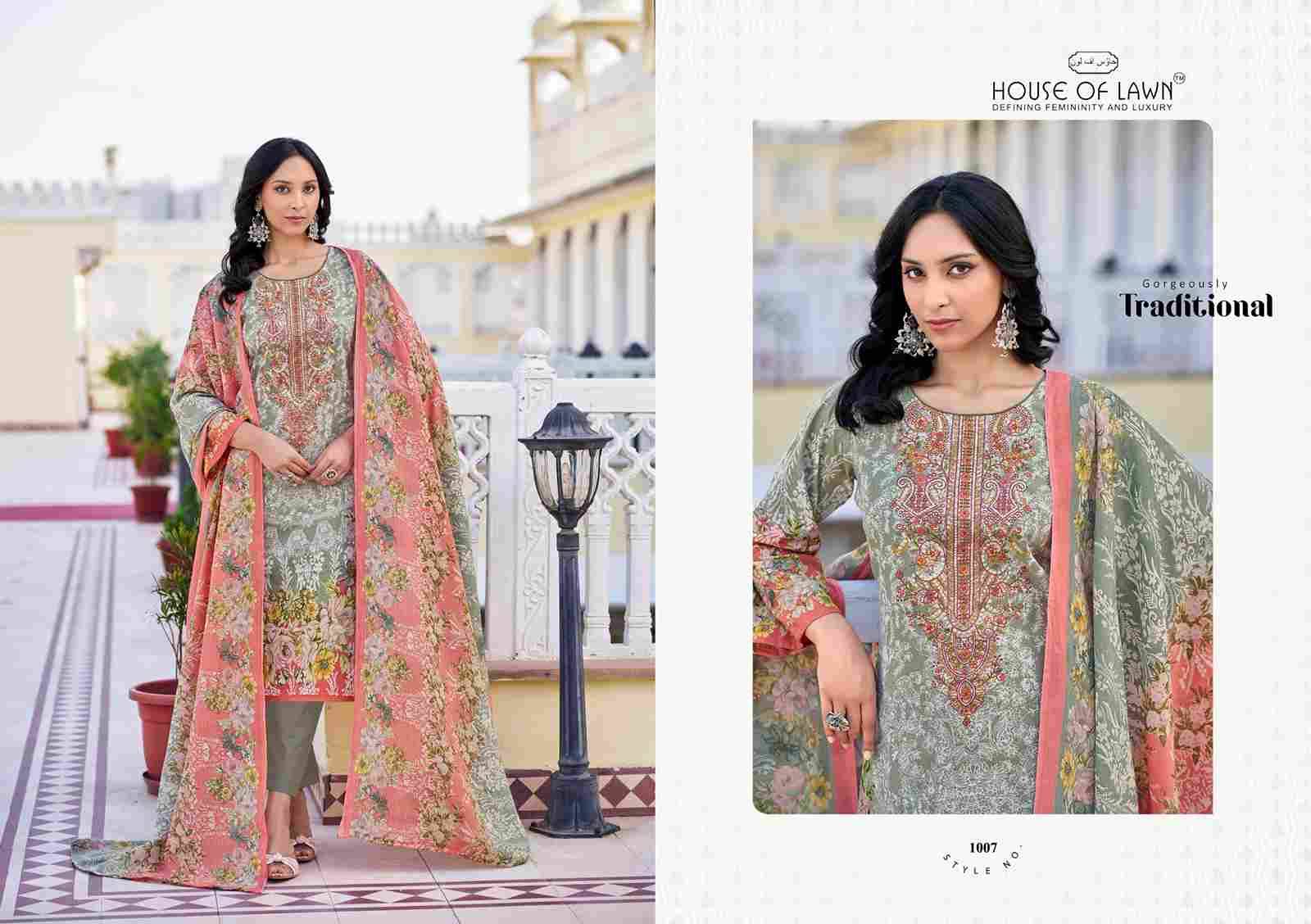 Nayra Vol-1 By House Of Lawn 1001 To 1008 Series Beautiful Festive Suits Stylish Fancy Colorful Casual Wear & Ethnic Wear Pure Cotton Print Dresses At Wholesale Price