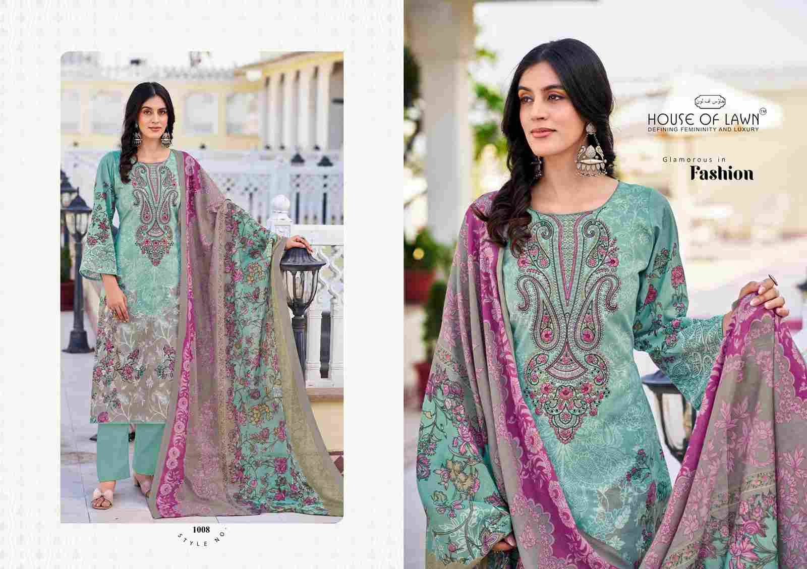 Nayra Vol-1 By House Of Lawn 1001 To 1008 Series Beautiful Festive Suits Stylish Fancy Colorful Casual Wear & Ethnic Wear Pure Cotton Print Dresses At Wholesale Price