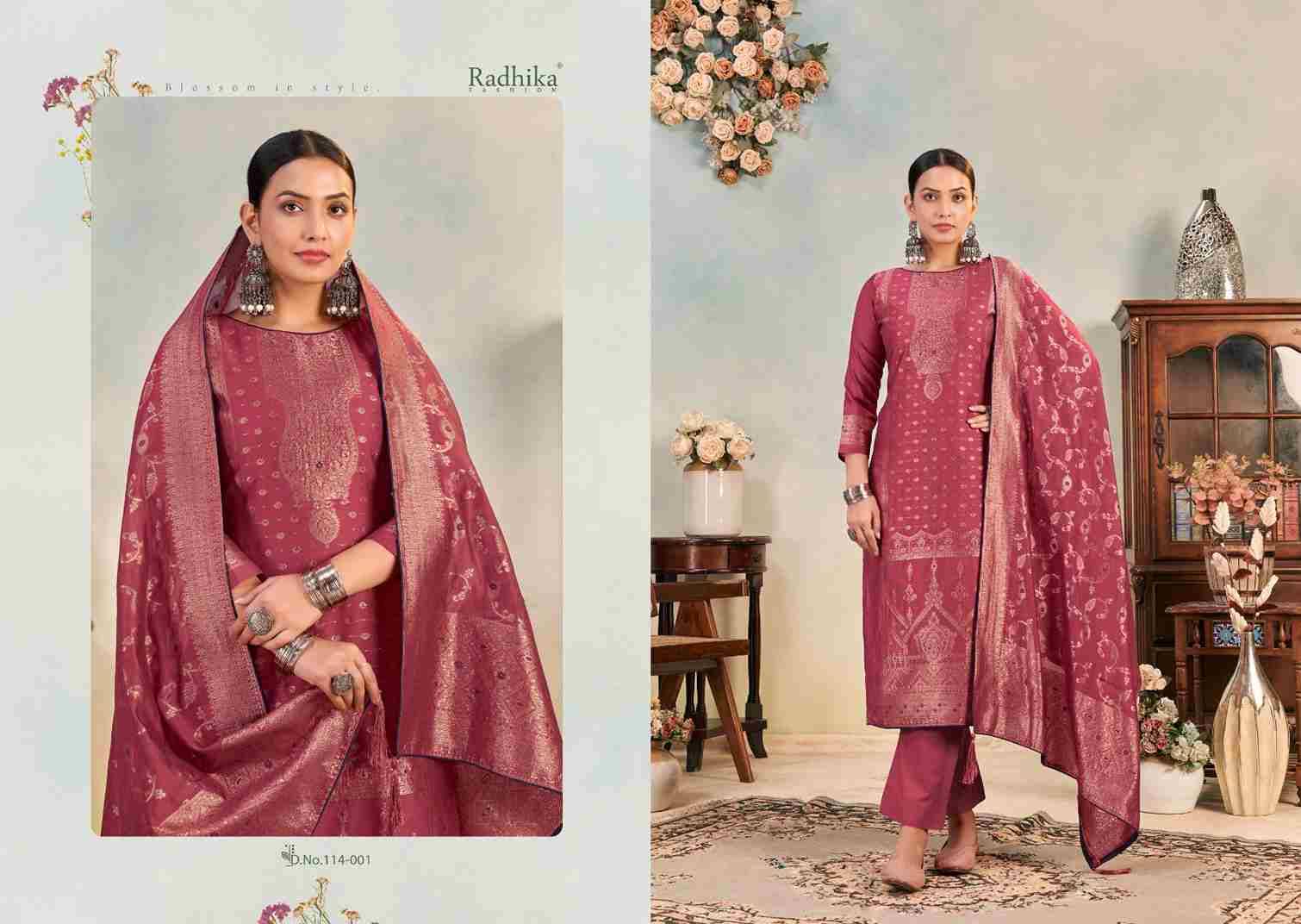 Banarashi Adah Vol-6 By Azara 114-001 To 114-006 Series Beautiful Stylish Festive Suits Fancy Colorful Casual Wear & Ethnic Wear & Ready To Wear Jacquard Cotton Print Dresses At Wholesale Price