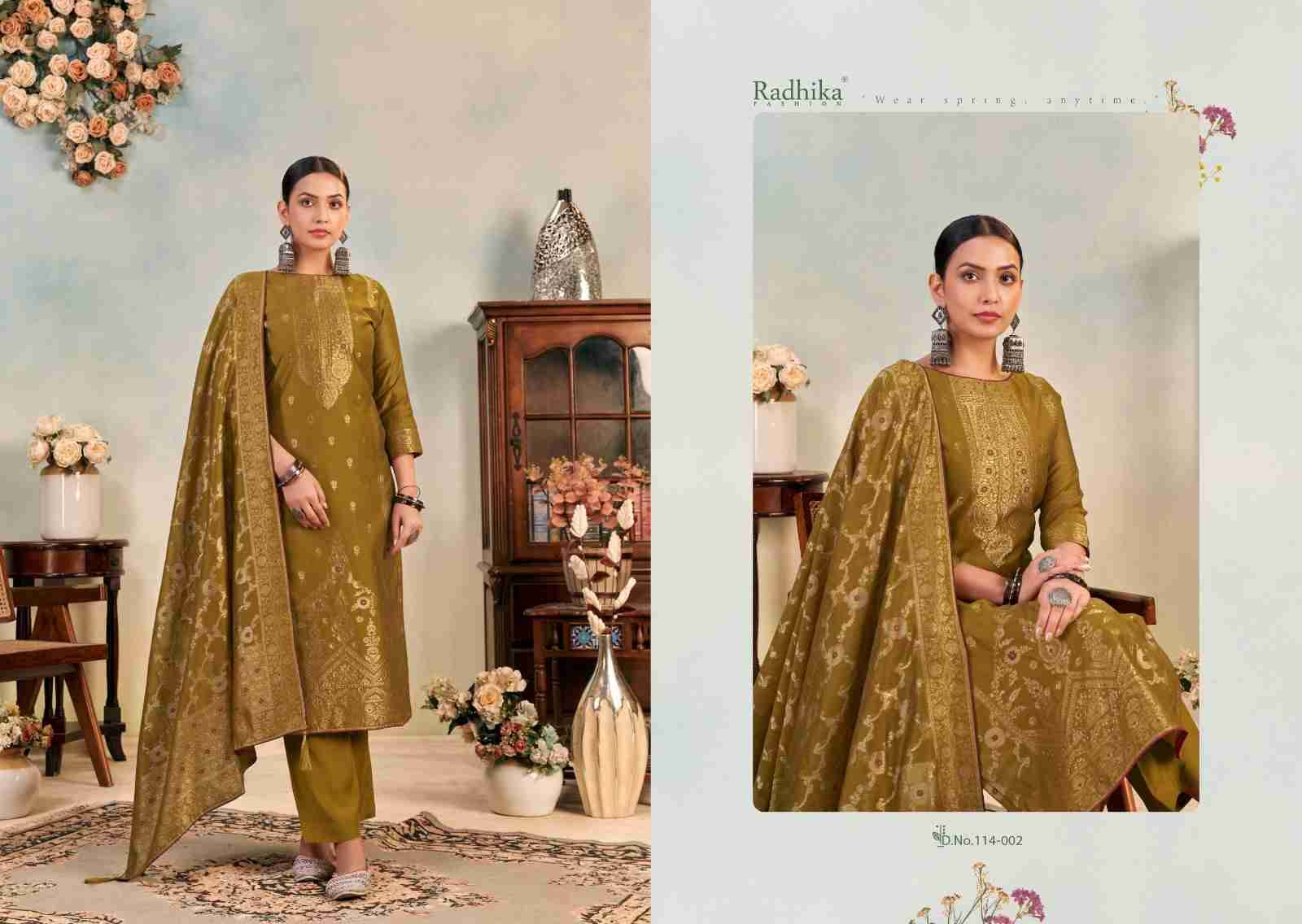Banarashi Adah Vol-6 By Azara 114-001 To 114-006 Series Beautiful Stylish Festive Suits Fancy Colorful Casual Wear & Ethnic Wear & Ready To Wear Jacquard Cotton Print Dresses At Wholesale Price