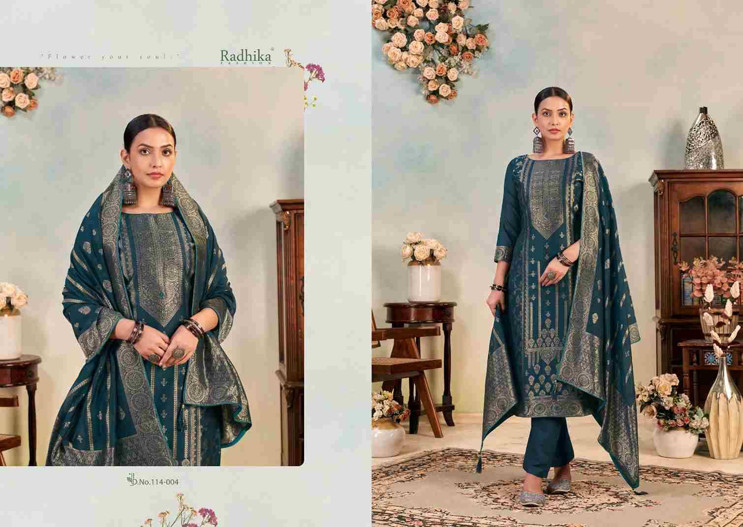 Banarashi Adah Vol-6 By Azara 114-001 To 114-006 Series Beautiful Stylish Festive Suits Fancy Colorful Casual Wear & Ethnic Wear & Ready To Wear Jacquard Cotton Print Dresses At Wholesale Price