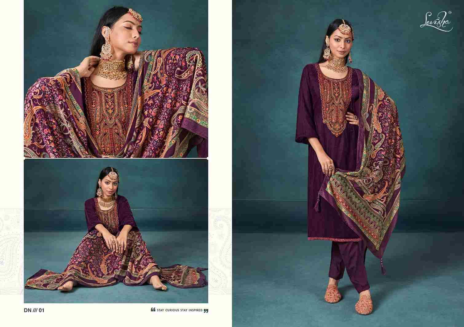 Noor-E-Bahar By Levisha 01 To 06 Series Festive Suits Beautiful Fancy Colorful Stylish Party Wear & Occasional Wear Pure Velvet Dresses At Wholesale Price
