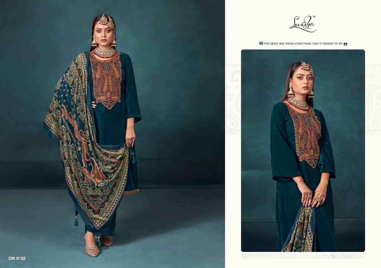 Noor-E-Bahar By Levisha 01 To 06 Series Festive Suits Beautiful Fancy Colorful Stylish Party Wear & Occasional Wear Pure Velvet Dresses At Wholesale Price