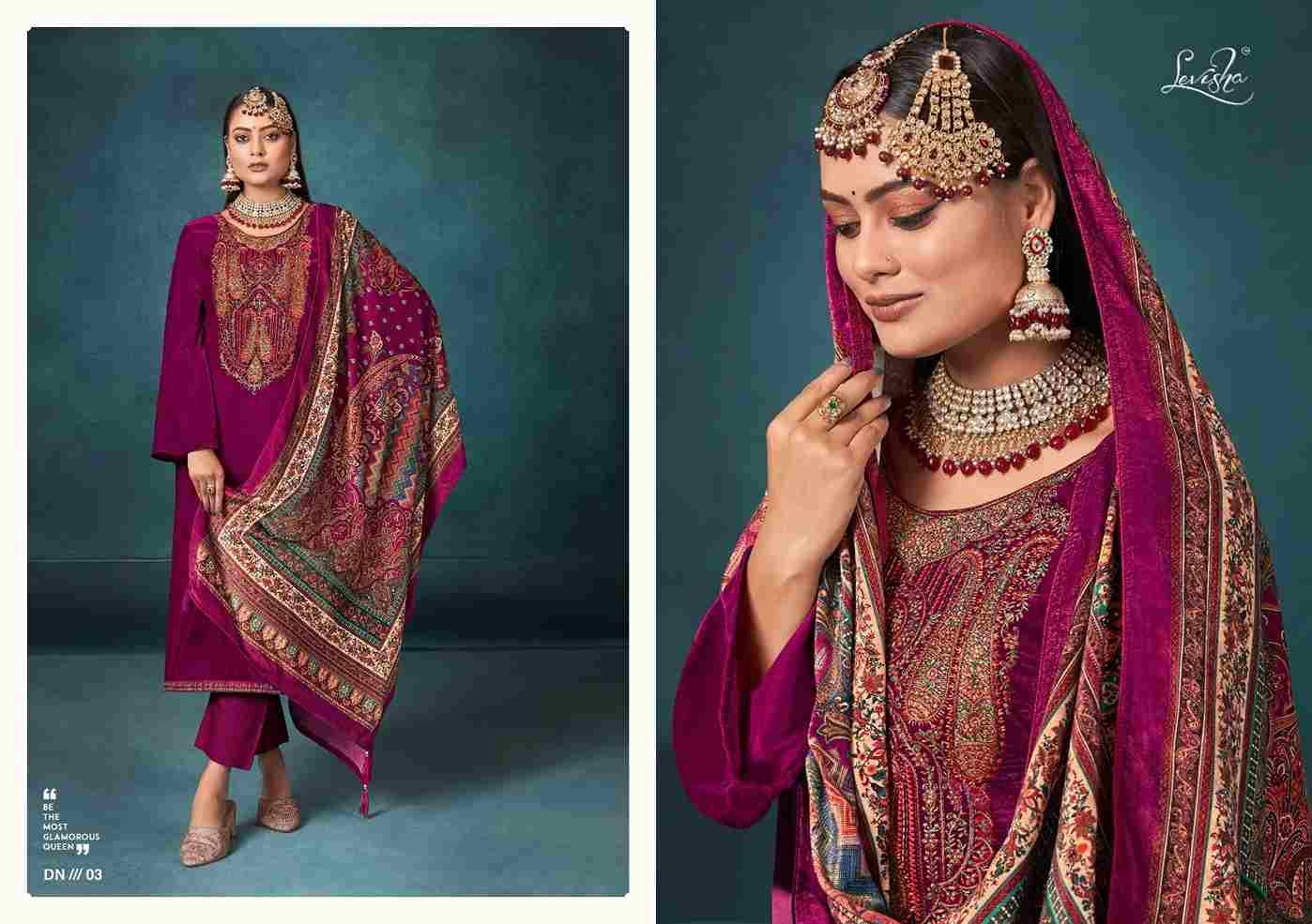 Noor-E-Bahar By Levisha 01 To 06 Series Festive Suits Beautiful Fancy Colorful Stylish Party Wear & Occasional Wear Pure Velvet Dresses At Wholesale Price