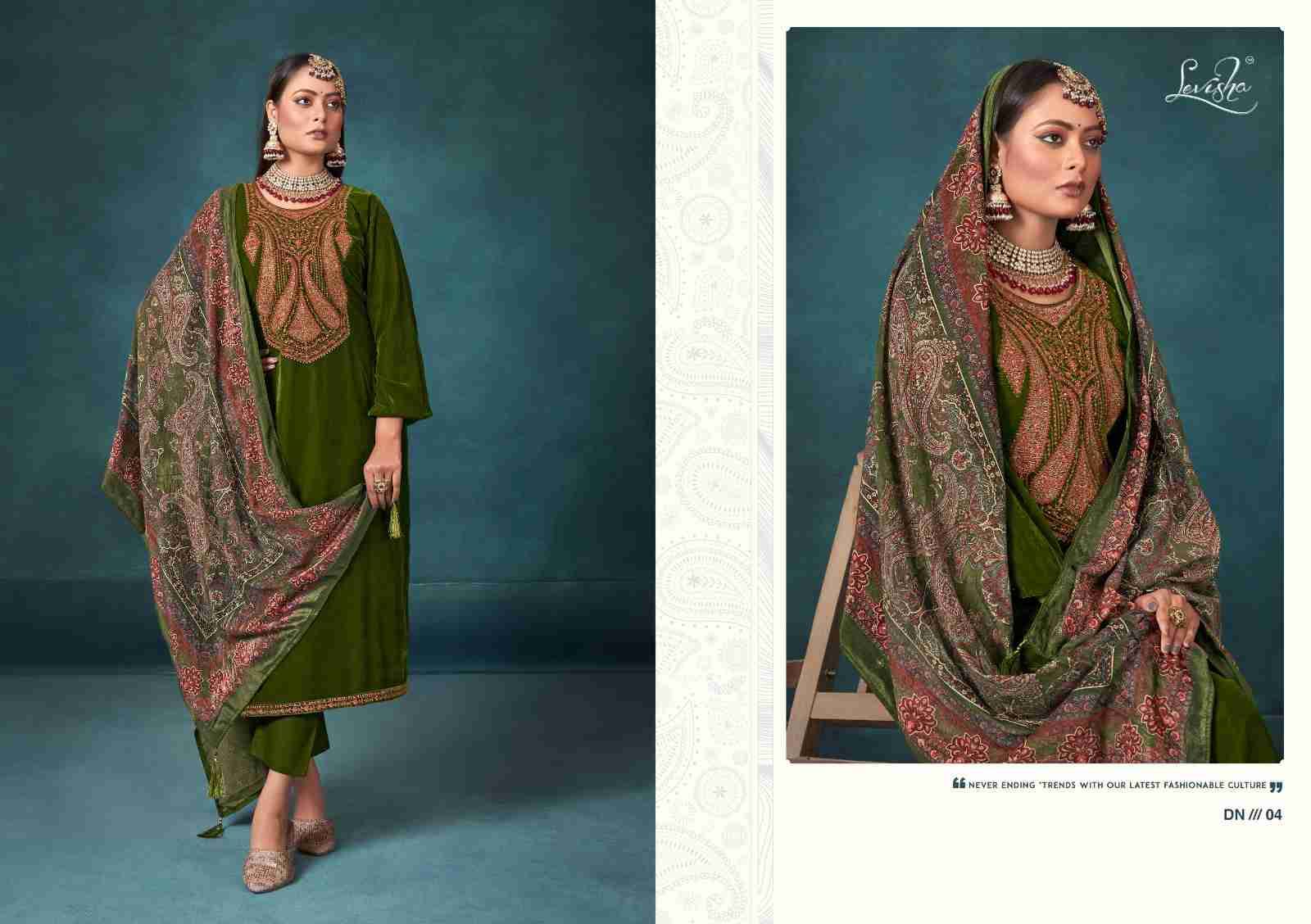 Noor-E-Bahar By Levisha 01 To 06 Series Festive Suits Beautiful Fancy Colorful Stylish Party Wear & Occasional Wear Pure Velvet Dresses At Wholesale Price