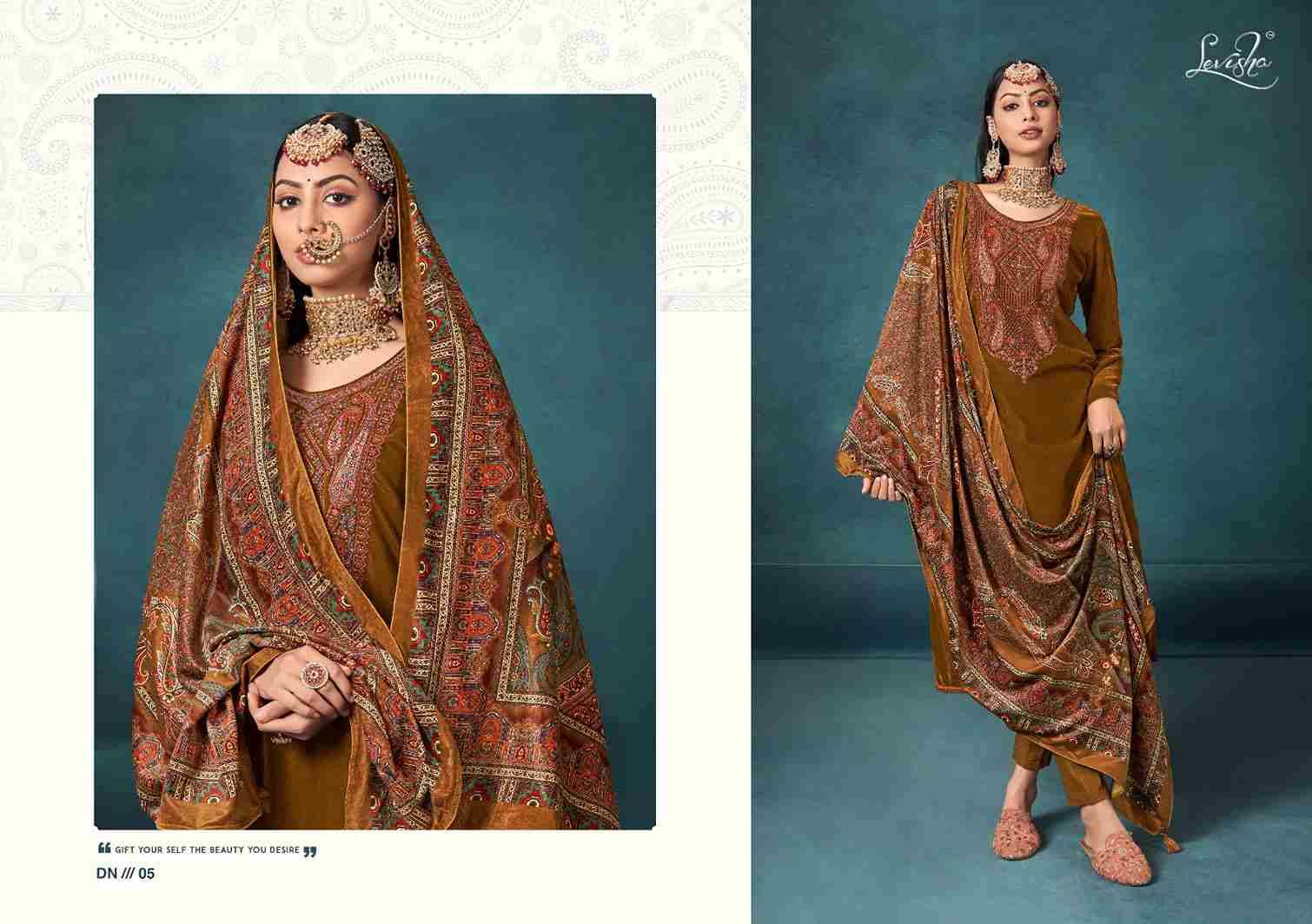 Noor-E-Bahar By Levisha 01 To 06 Series Festive Suits Beautiful Fancy Colorful Stylish Party Wear & Occasional Wear Pure Velvet Dresses At Wholesale Price