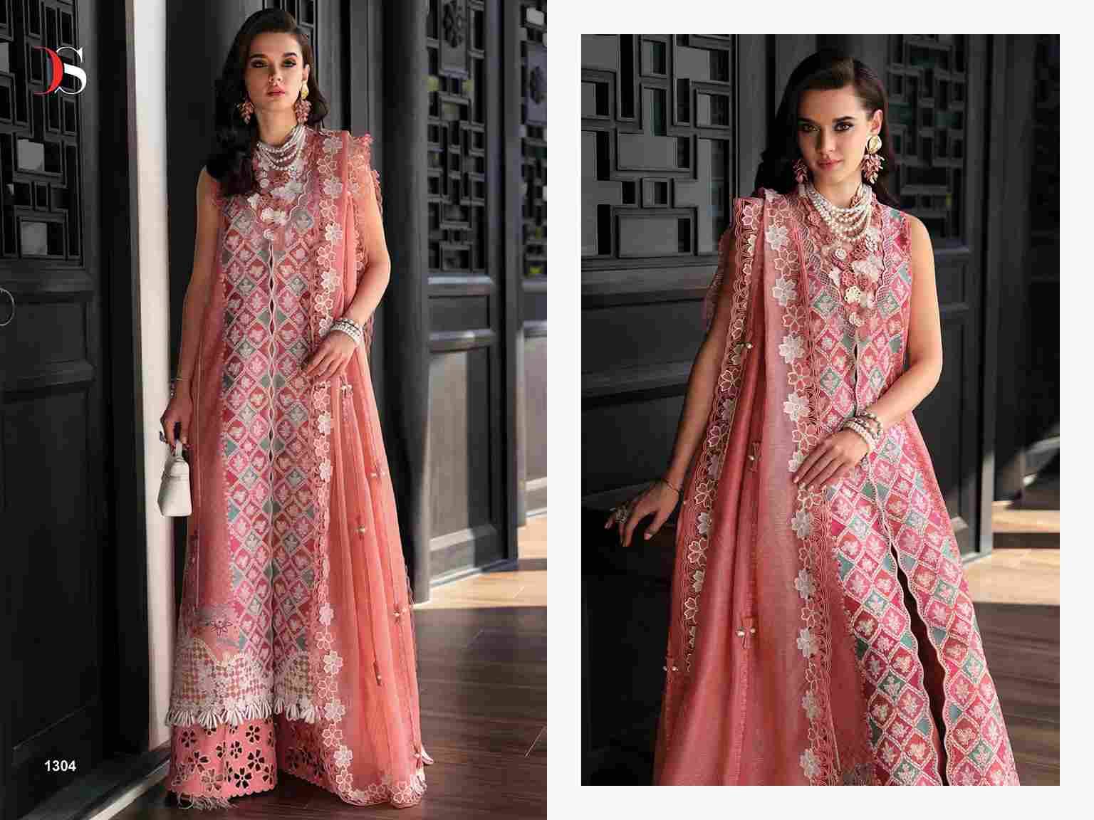 Maria.B. Premium Embroidered-25 Vol-3 By Deepsy Suits 1301 To 1306 Series Pakistani Stylish Beautiful Colourful Printed & Embroidered Party Wear & Occasional Wear Pure Cotton Dresses At Wholesale Price