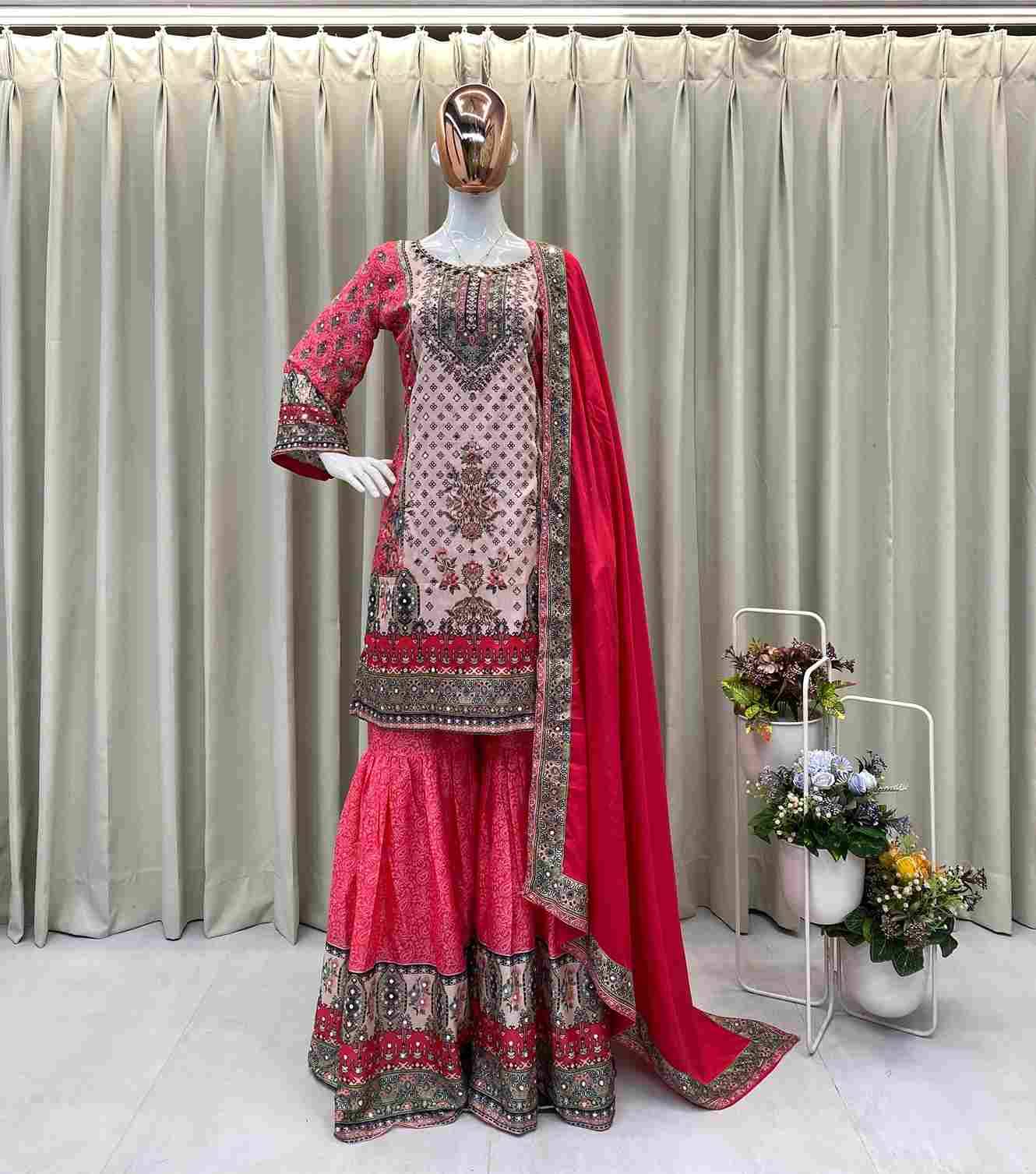 Be-387 By Fashid Wholesale Beautiful Sharara Suits Colorful Stylish Fancy Casual Wear & Ethnic Wear Chinnon Dresses At Wholesale Price