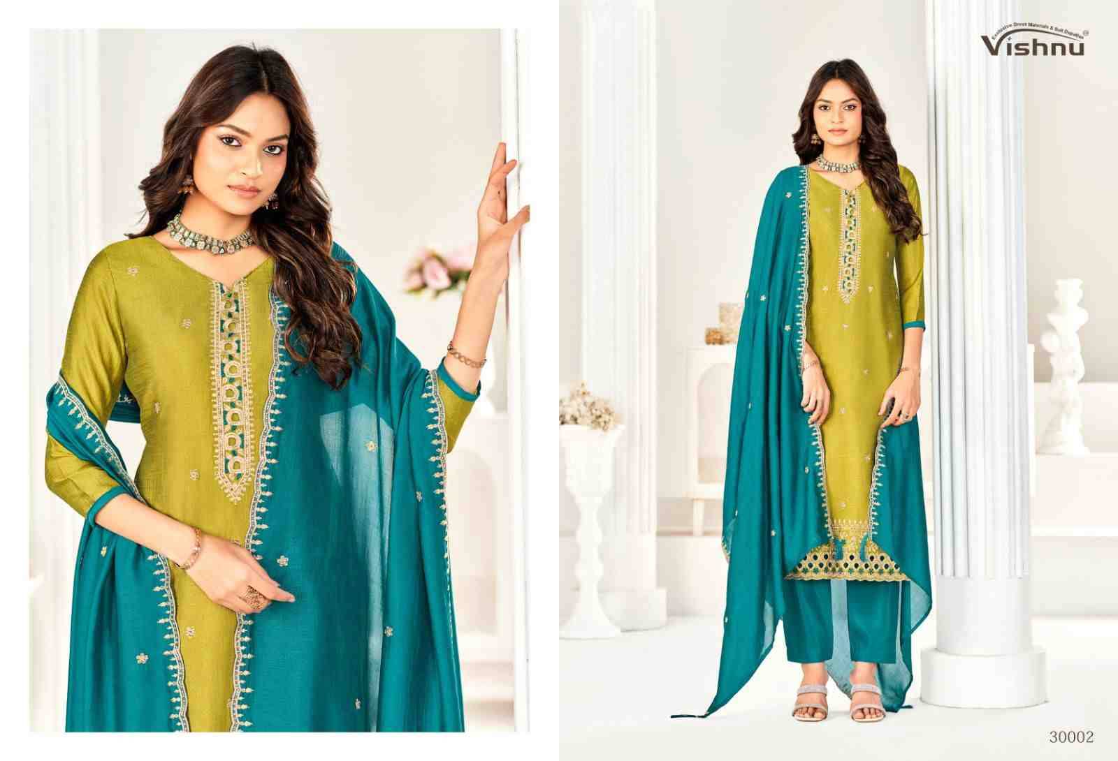 Aarzoo By Vishnu 30001 To 30012 Series Beautiful Stylish Festive Suits Fancy Colorful Casual Wear & Ethnic Wear & Ready To Wear Vichitra Silk Dresses At Wholesale Price