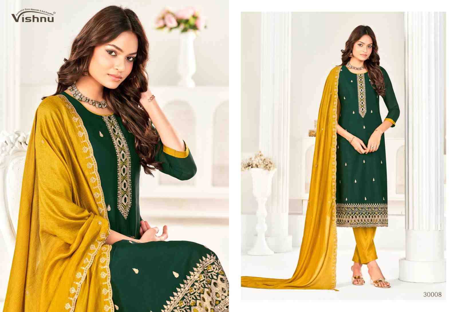Aarzoo By Vishnu 30001 To 30012 Series Beautiful Stylish Festive Suits Fancy Colorful Casual Wear & Ethnic Wear & Ready To Wear Vichitra Silk Dresses At Wholesale Price